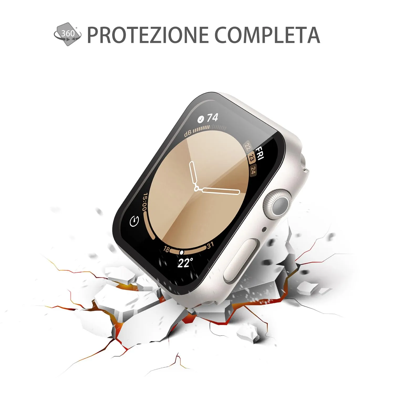 Misxi Cover in Vetro Temperato per Apple Watch Series 6/5/4/SE 40mm, Luce Stellare (2 Pezzi) - immagine 4