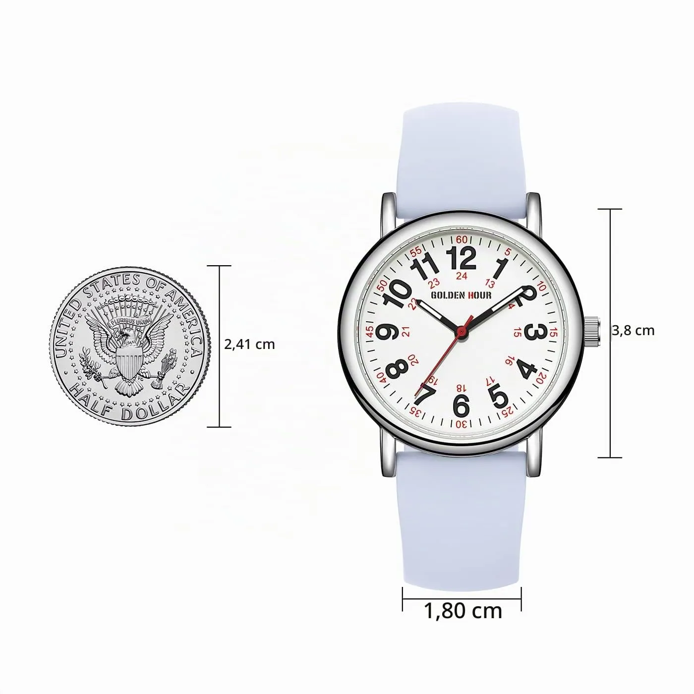 GOLDEN HOUR Orologio da Infermiere Impermeabile GH-1314 - immagine 5