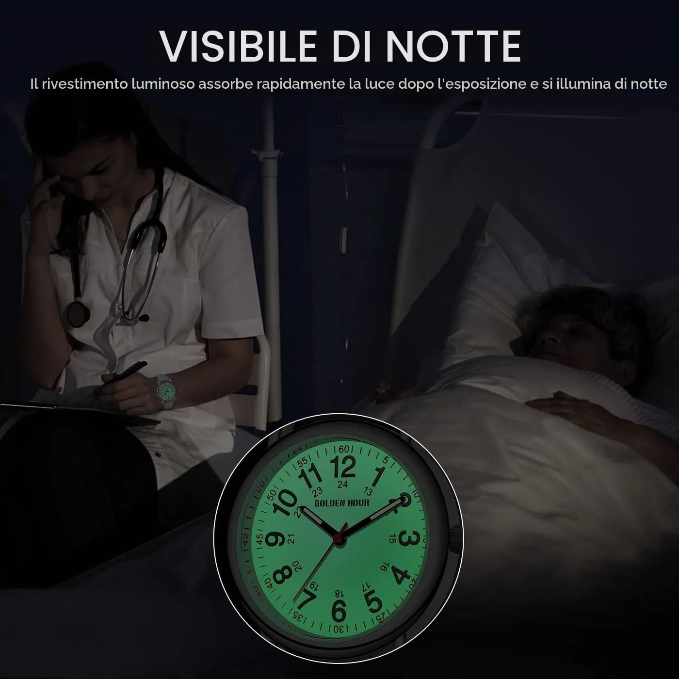 GOLDEN HOUR Orologio da Infermiere Impermeabile GH-1314 - immagine 6