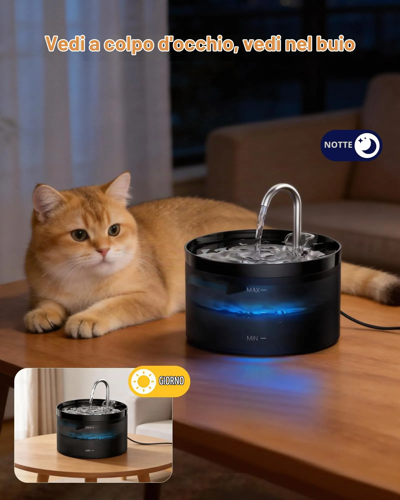 GIOTOHUN Fontanella per Gatti 2L con Rubinetto H1-BPRO - immagine 4