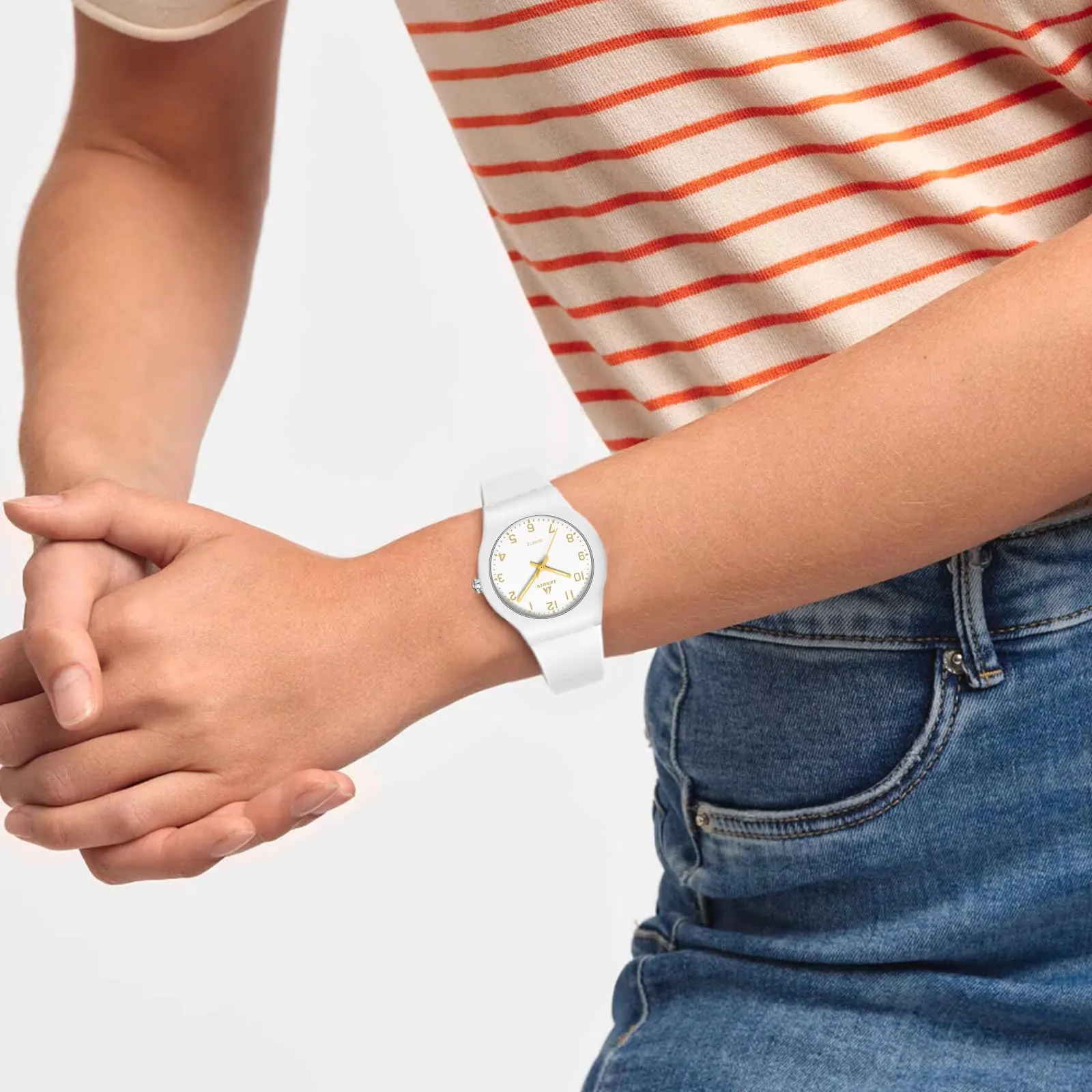 LN LENQIN Orologio Donna Analogico al Quarzo Cinturino Pelle 3ATM R045 - immagine 4