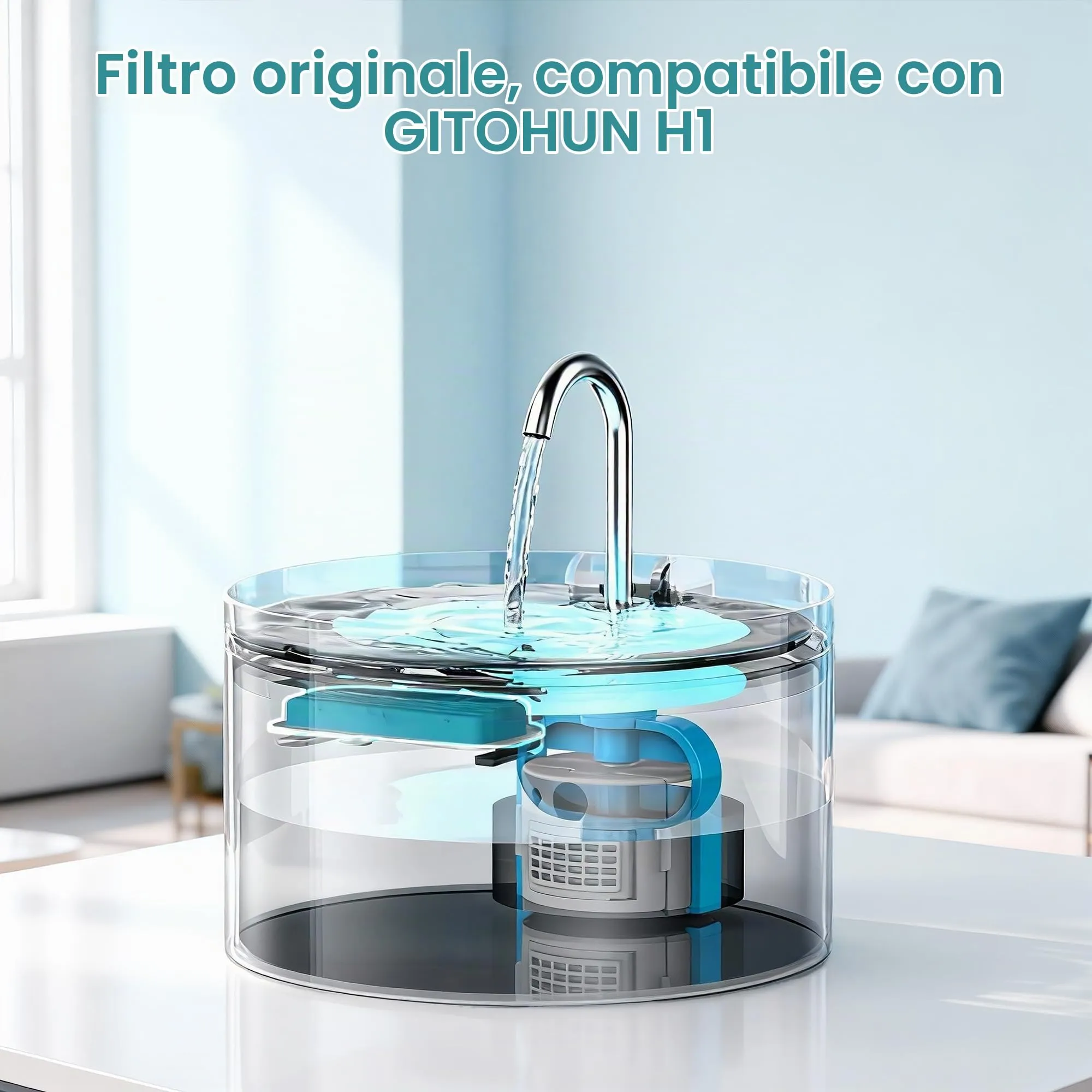 GIOTOHUN Filtri di ricambio per fontana d'acqua per gatti (12 pezzi) - immagine 4