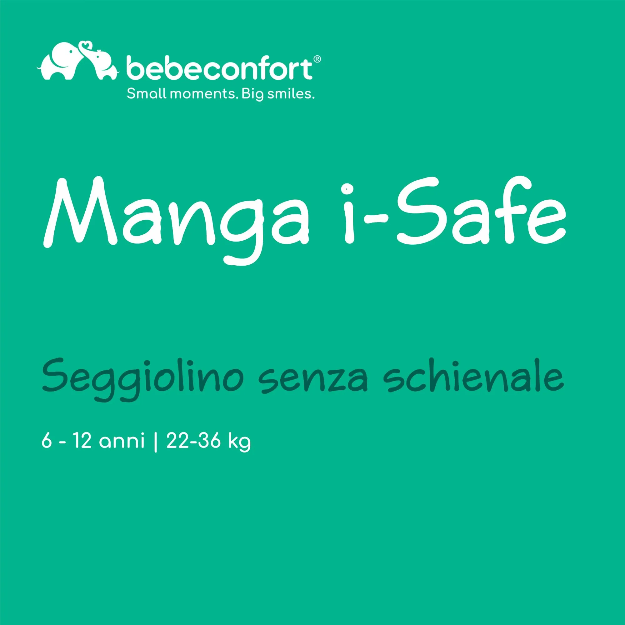 Bebeconfort Manga i-Safe Rialzo Auto, 128-150 cm, Tinted Black - immagine 2