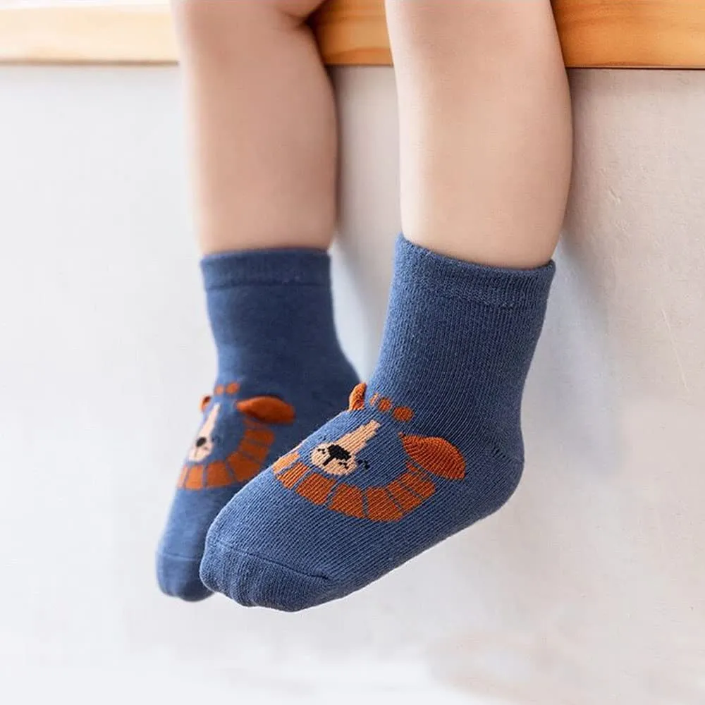FedMois Calzini Antiscivolo in Cotone per Bambini, Motivi Animali Orso, 6 Paia, 1-3 Anni - immagine 4