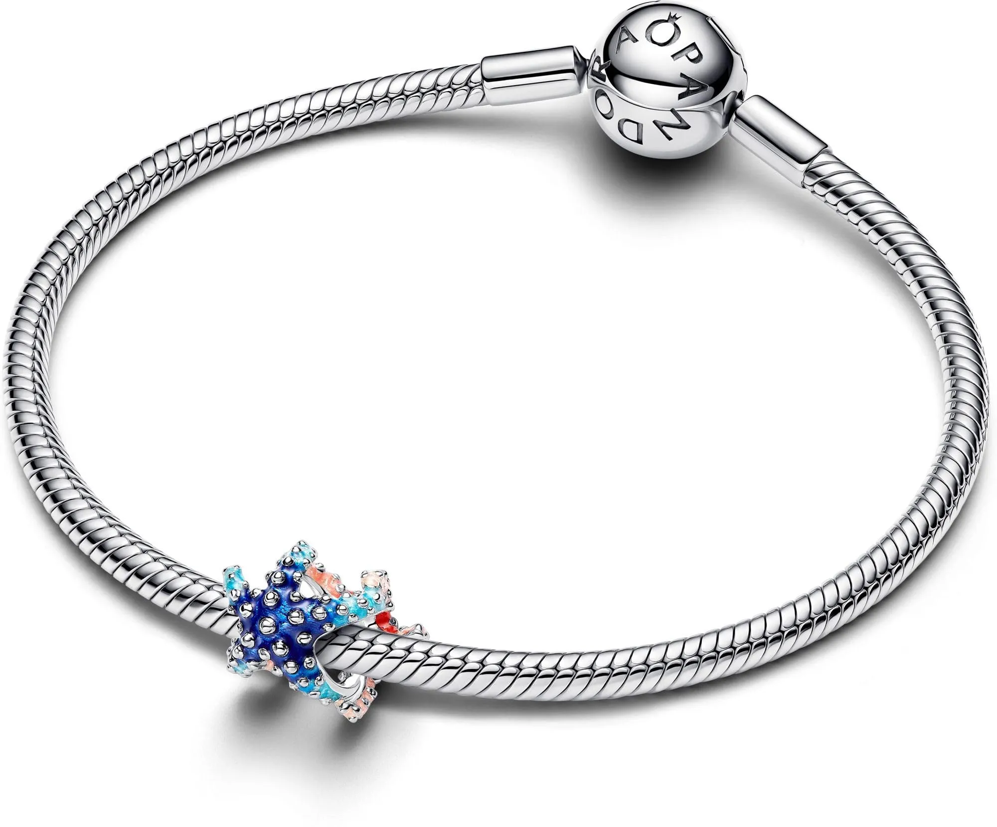 Pandora Moments 793817C01 Mini Breloque Étoile de Mer Colorée en Argent Sterling - immagine 3