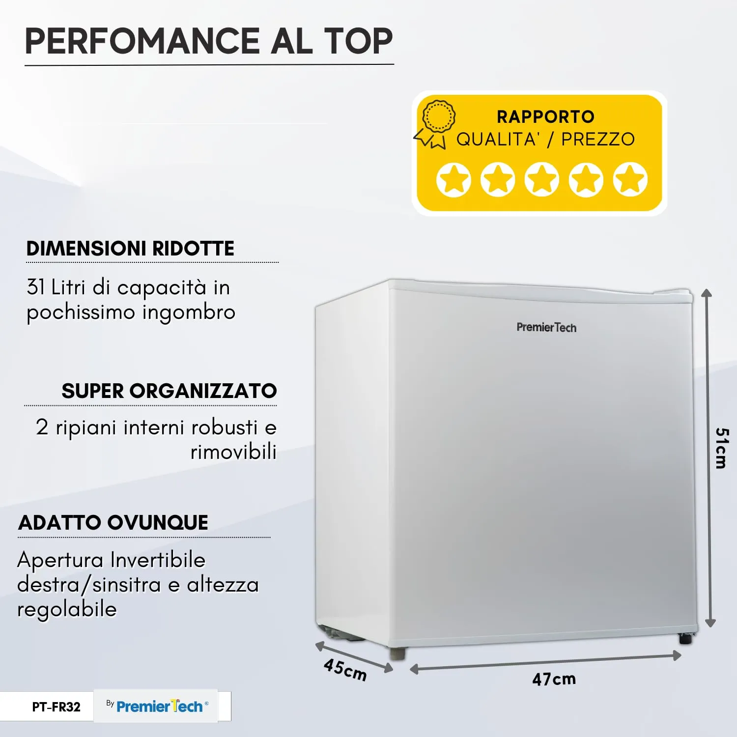 PremierTech Mini Congelatore 31 Litri 4 Stelle PT-FR32 - immagine 4