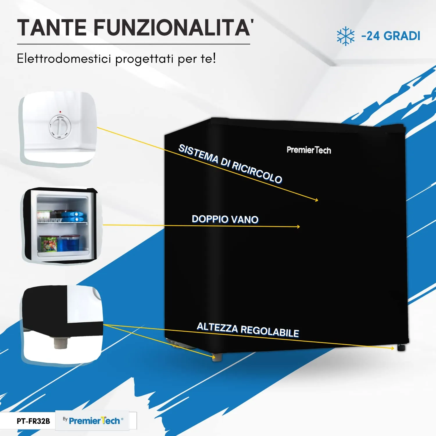 PremierTech Mini Freezer 31 Litri Nero PT-FR32B - immagine 7