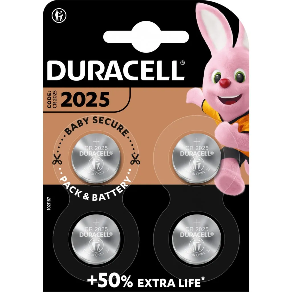 Duracell CR2025 Batterie a Moneta al Litio 3V (Confezione da 4) - immagine 1