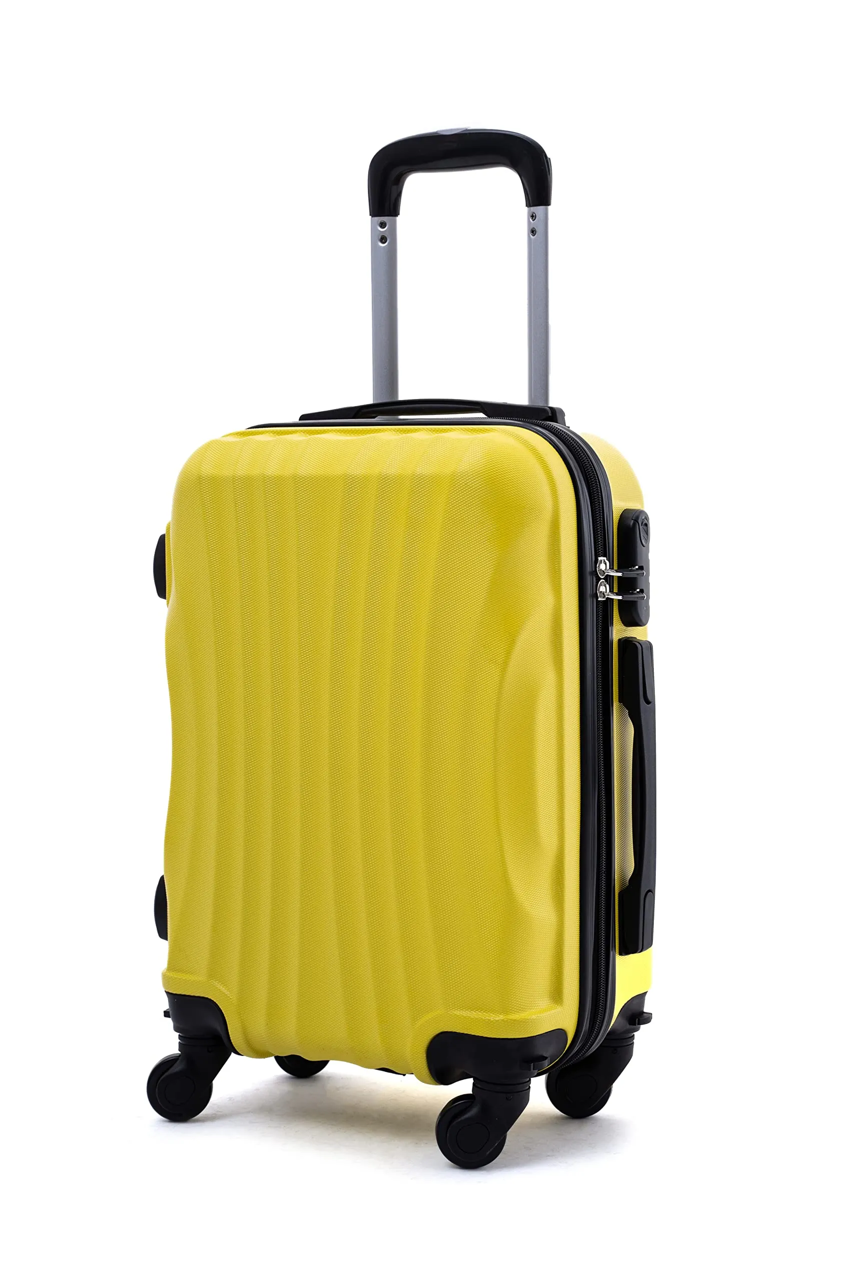 R.Leone Trolley in ABS 2037MAX con 4 Ruote Rimovibili, 60x40x20 cm (55x40x20 cm senza ruote), Giallo - immagine 1