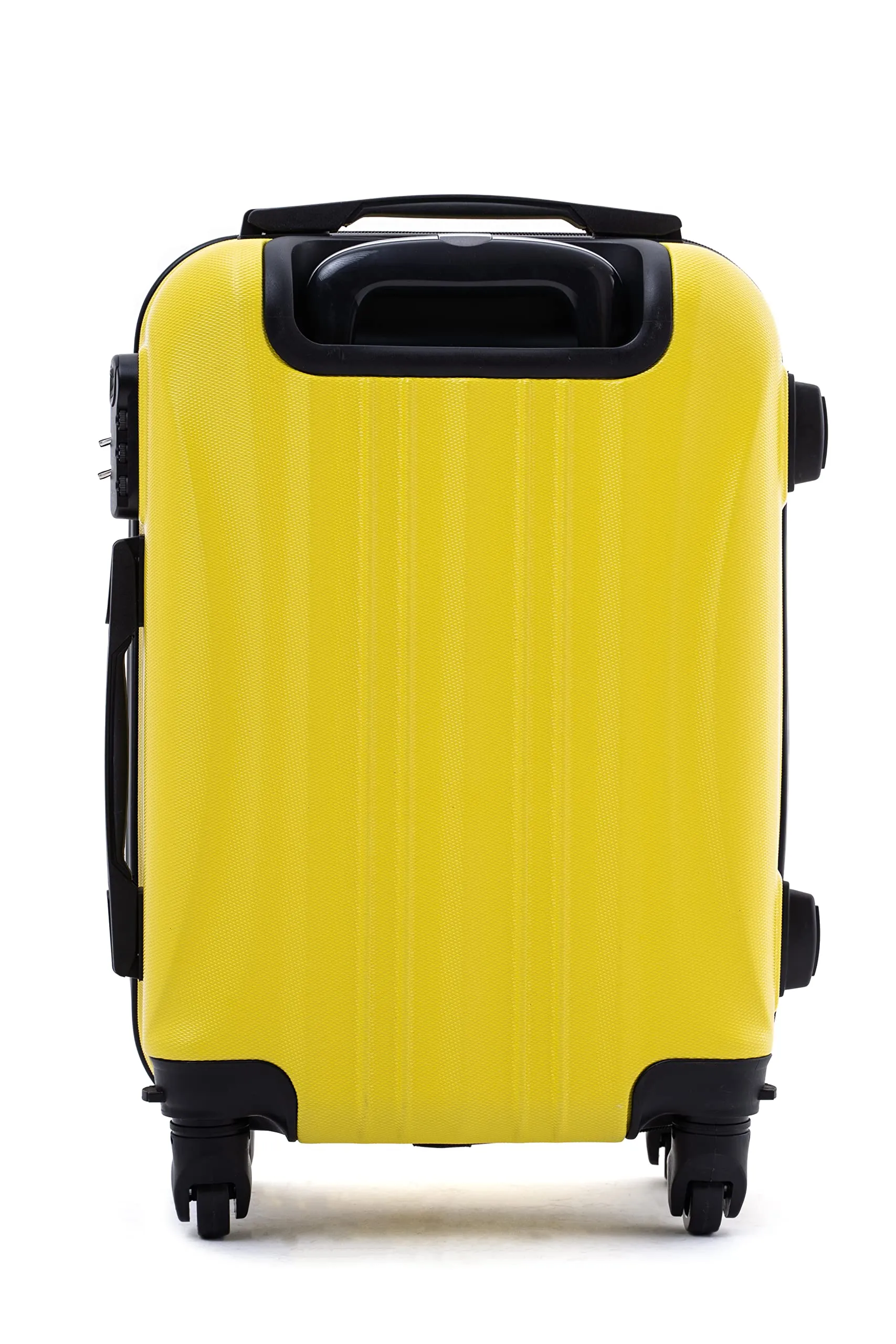 R.Leone Trolley in ABS 2037MAX con 4 Ruote Rimovibili, 60x40x20 cm (55x40x20 cm senza ruote), Giallo - immagine 4