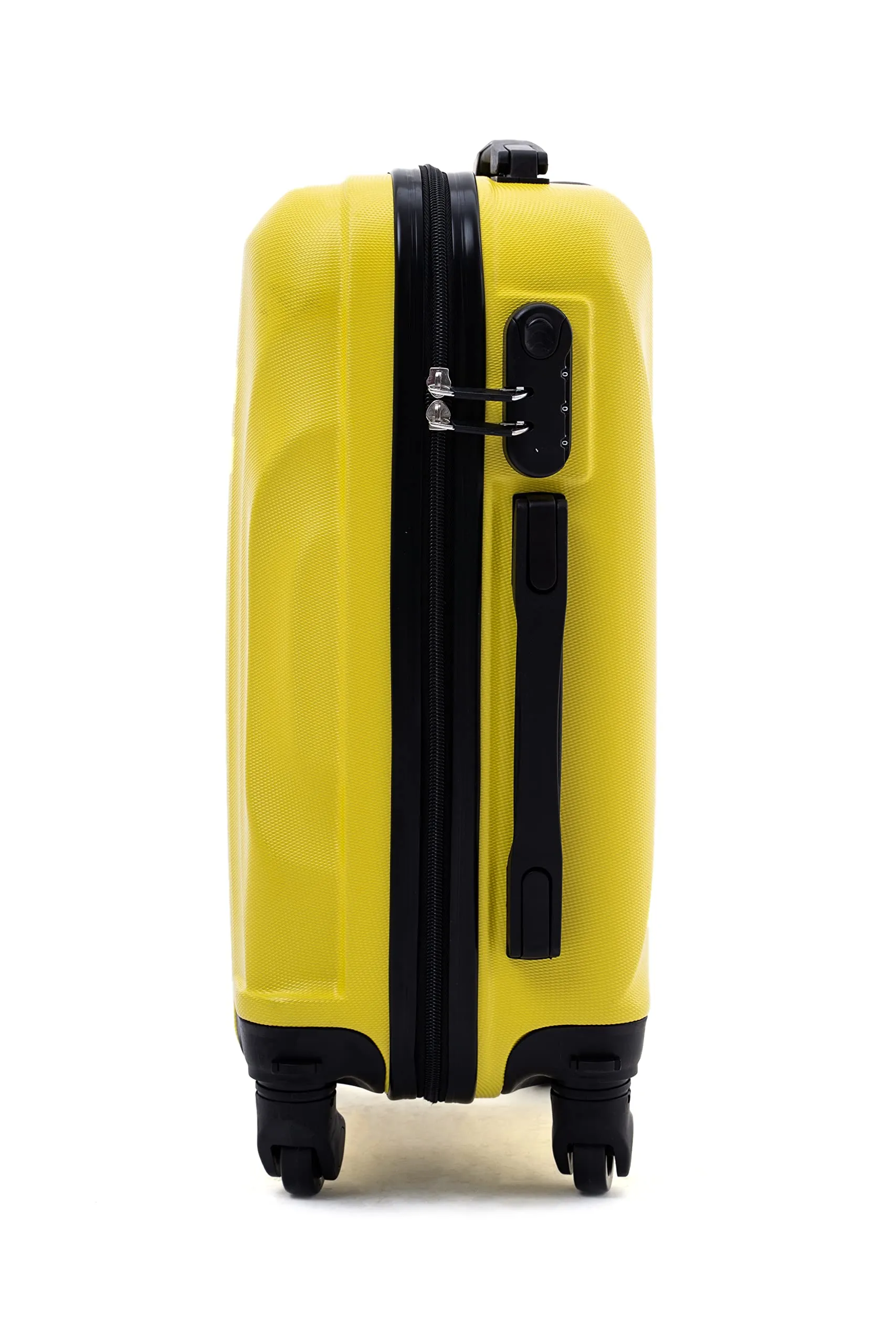 R.Leone Trolley in ABS 2037MAX con 4 Ruote Rimovibili, 60x40x20 cm (55x40x20 cm senza ruote), Giallo - immagine 5