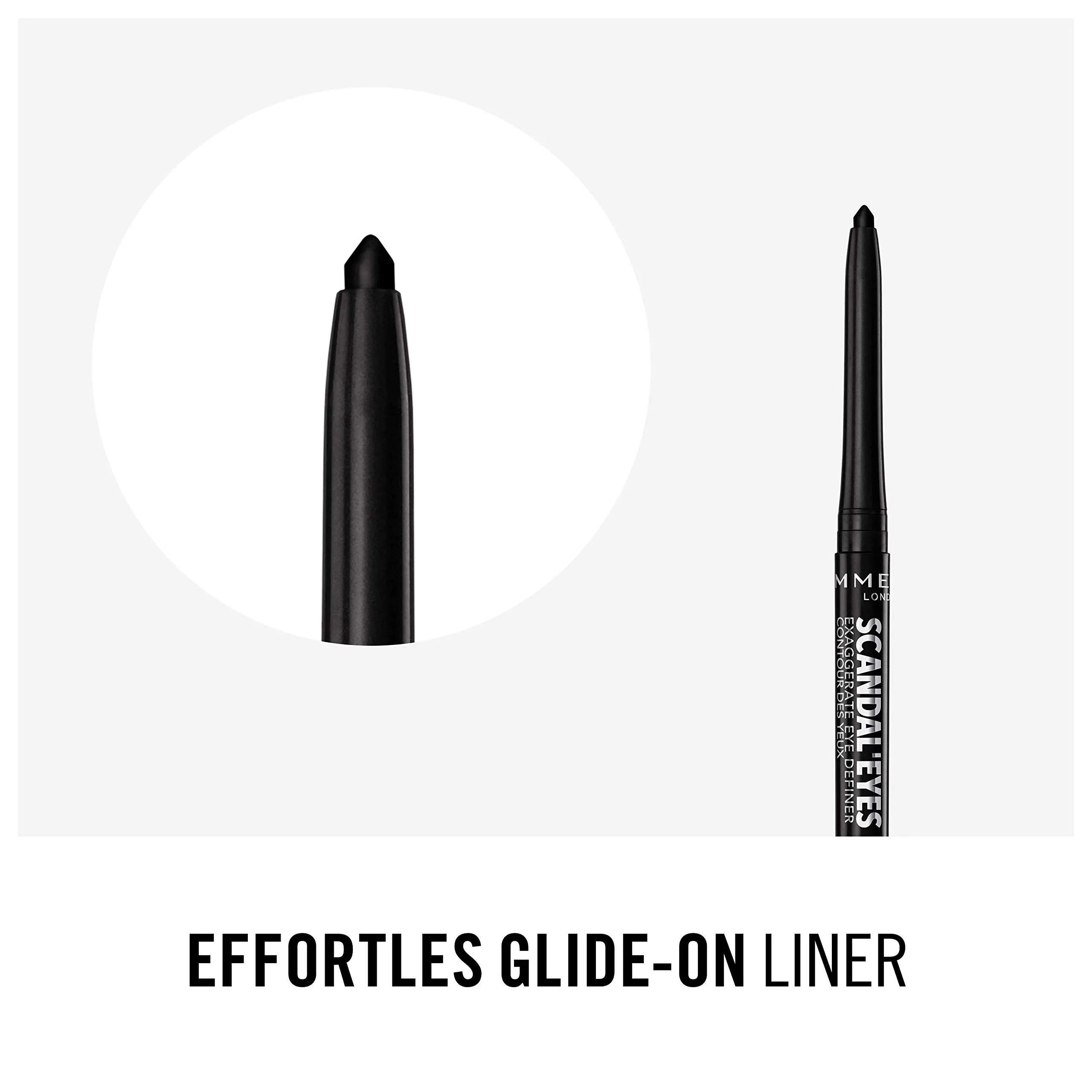 Rimmel London ScandalEyes Exaggerate Eye Definer Waterproof Automatic Eye Pencil, 001 Intense Black - 0.35g - immagine 7