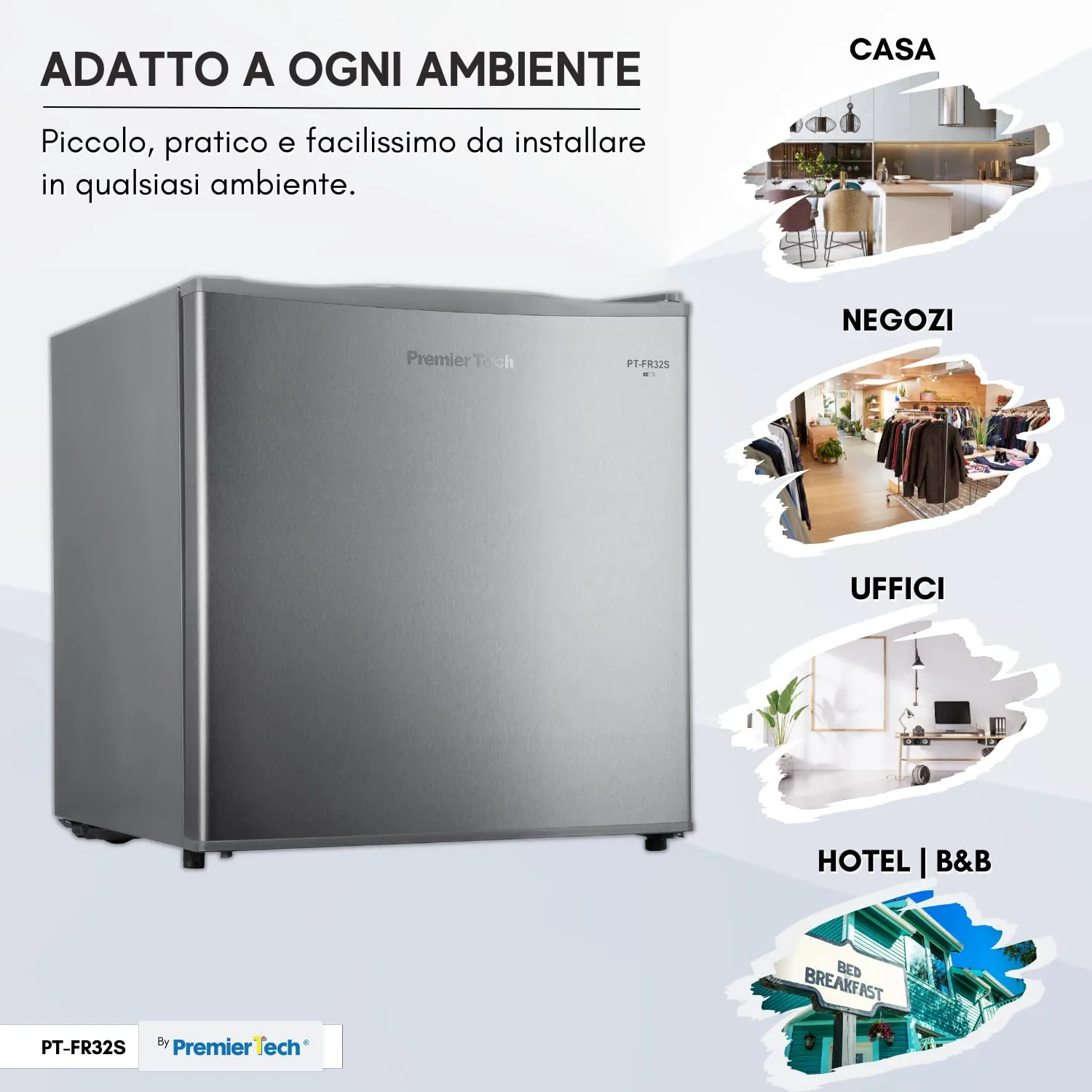 PremierTech Mini Congelatore da Tavolo 32L Silver PT-FR32S - immagine 2