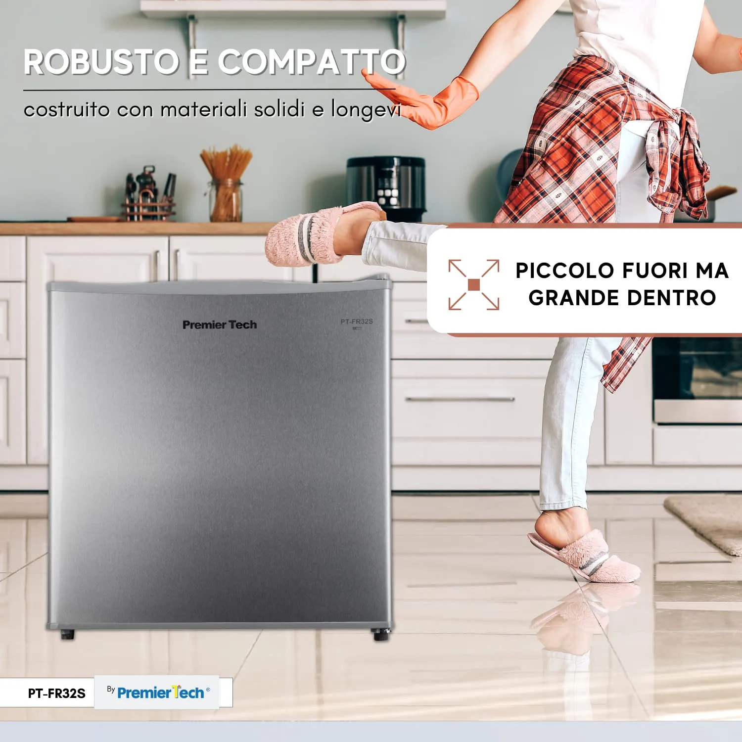 PremierTech Mini Congelatore da Tavolo 32L Silver PT-FR32S - immagine 6
