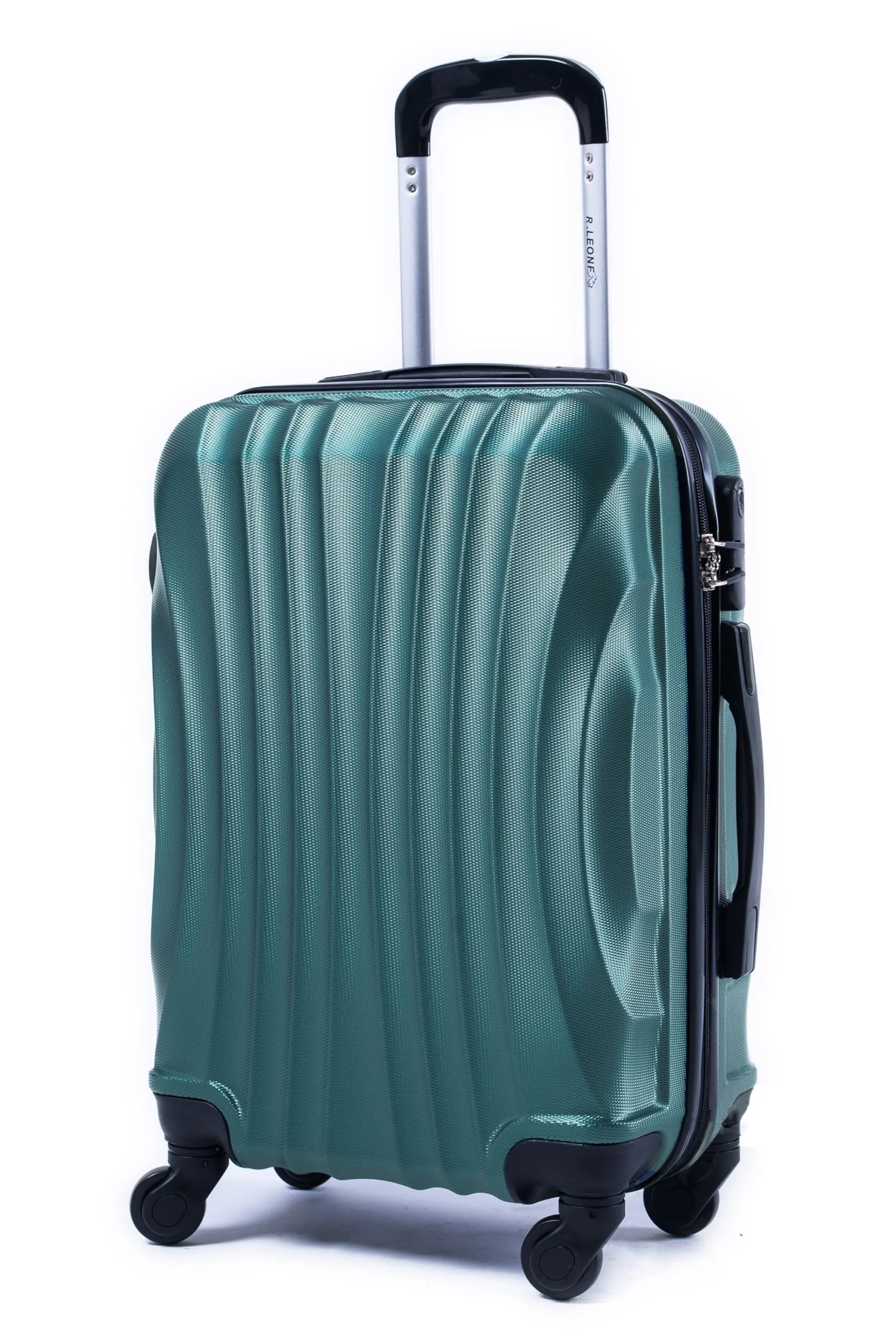 R.Leone Trolley in ABS 2037MAX con Ruote Rimovibili 60x40x20 cm (55x40x20 cm senza ruote) Verde Scuro - immagine 1