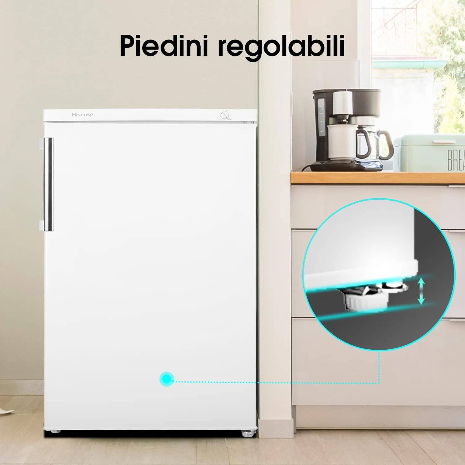 Hisense FV105D4BW21 Congelatore Sottotavolo Monoporta, 82 Litri, Bianco - immagine 5