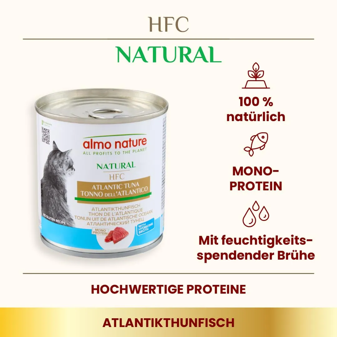Almo Nature HFC Natural Alimento Umido per Gatti - Tonno dell'Atlantico - 280g, 12 Pezzi - immagine 2