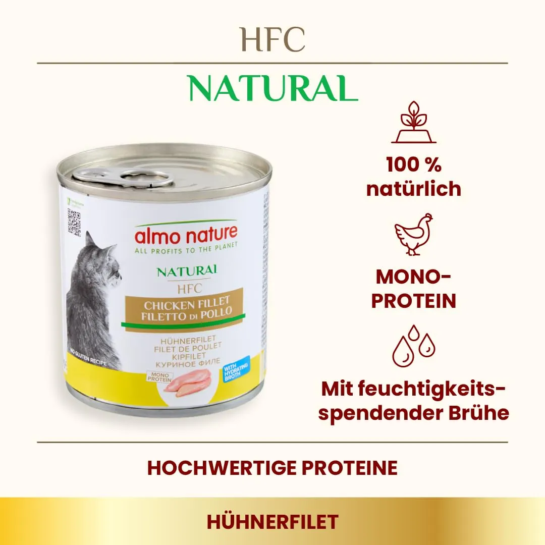 Almo Nature HFC Natural Alimento Umido per Gatti Filetto di Pollo 280g (12 pezzi) - immagine 2