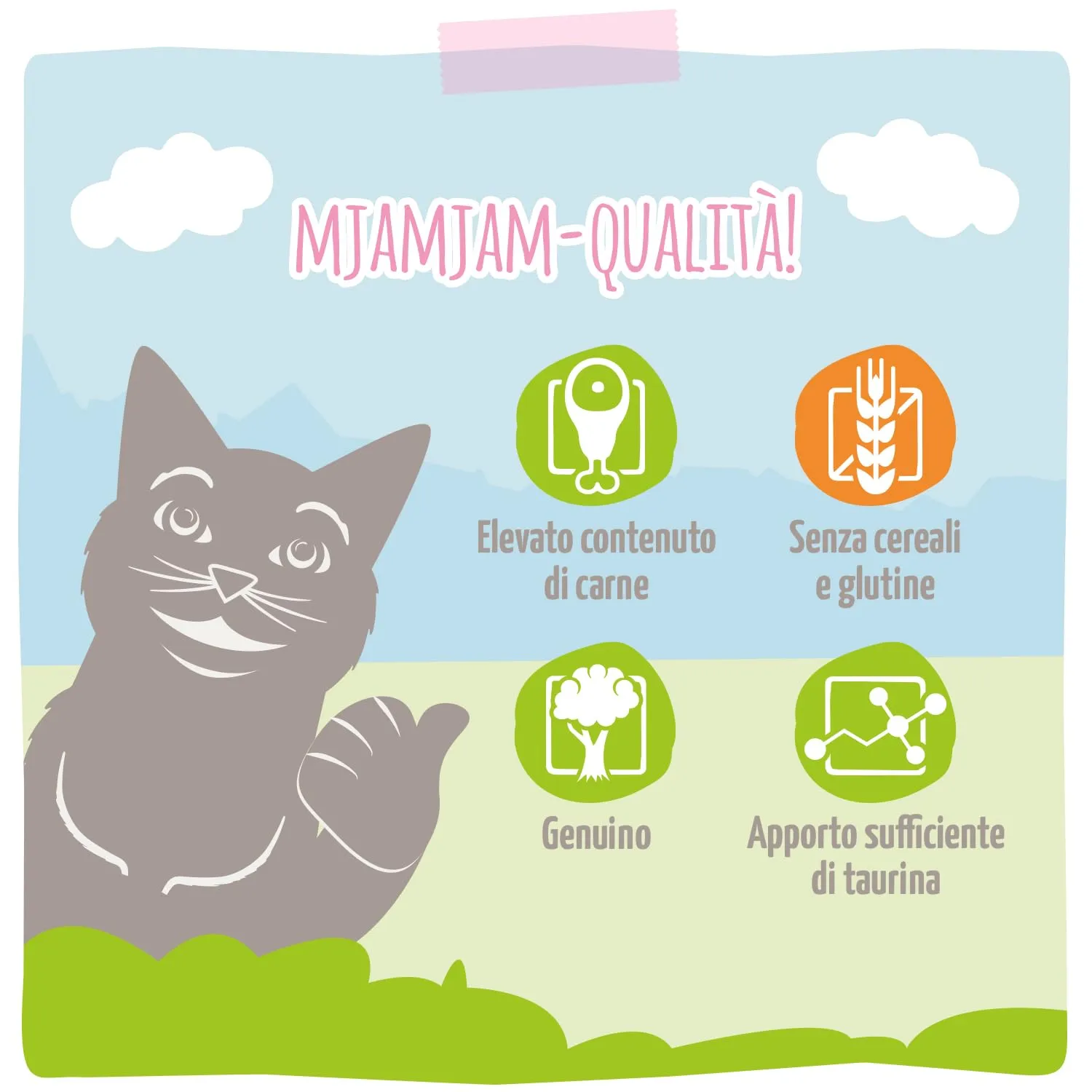 MjAMjAM Cibo Umido Premium per Gatti Pollo e Salmone, Senza Cereali, 6 x 200 g - immagine 4