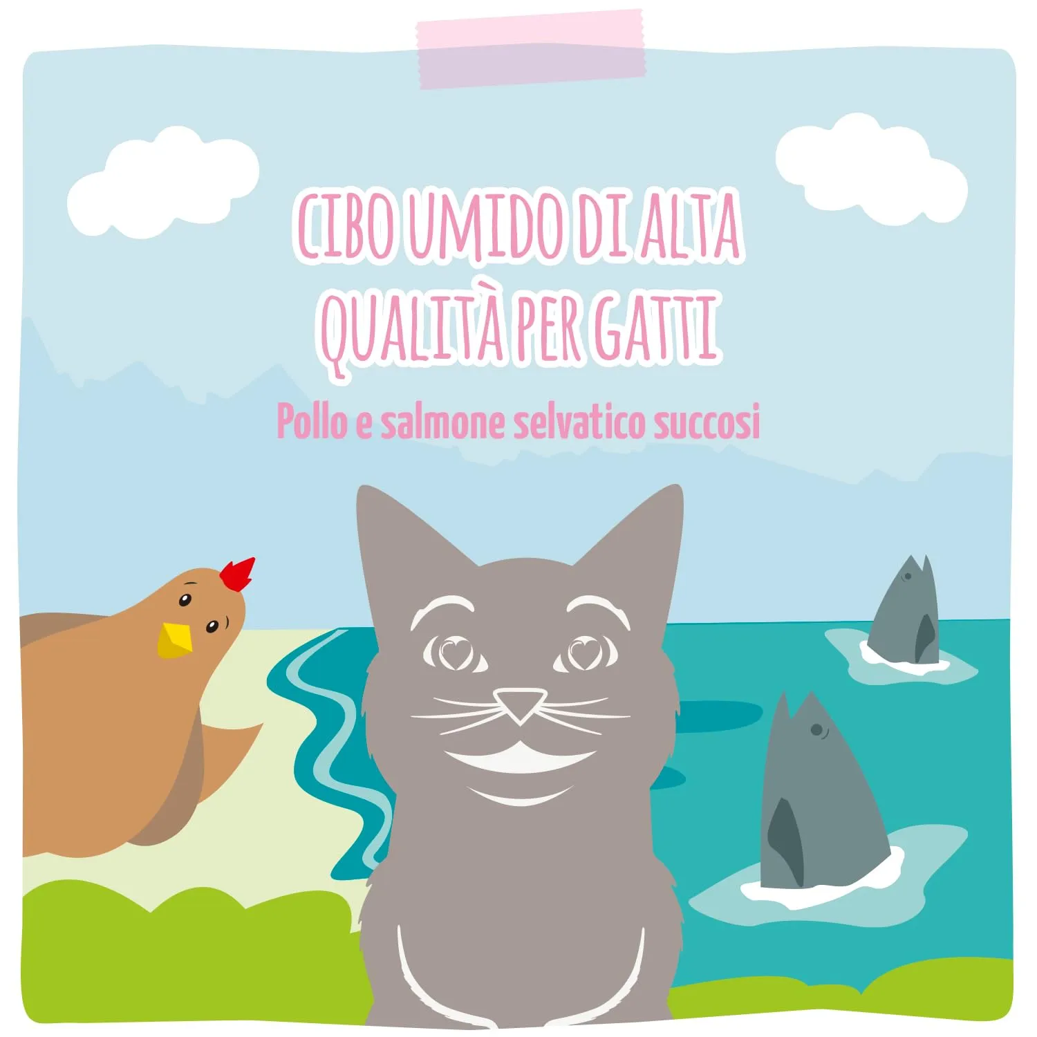 MjAMjAM Cibo Umido per Gatti Pollo e Salmone, Senza Cereali, 6 x 400 g - immagine 5