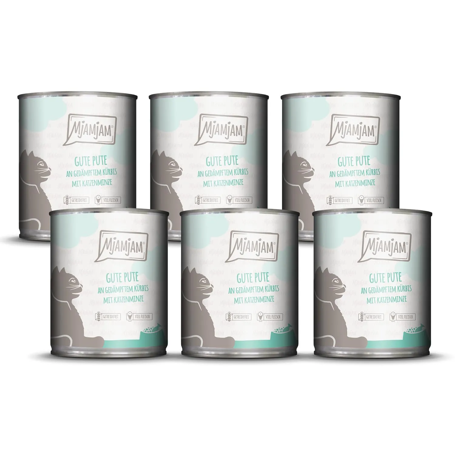 MjAMjAM cibo umido per gatti tacchino con zucca al vapore, senza cereali, 6 x 800 g - immagine 1