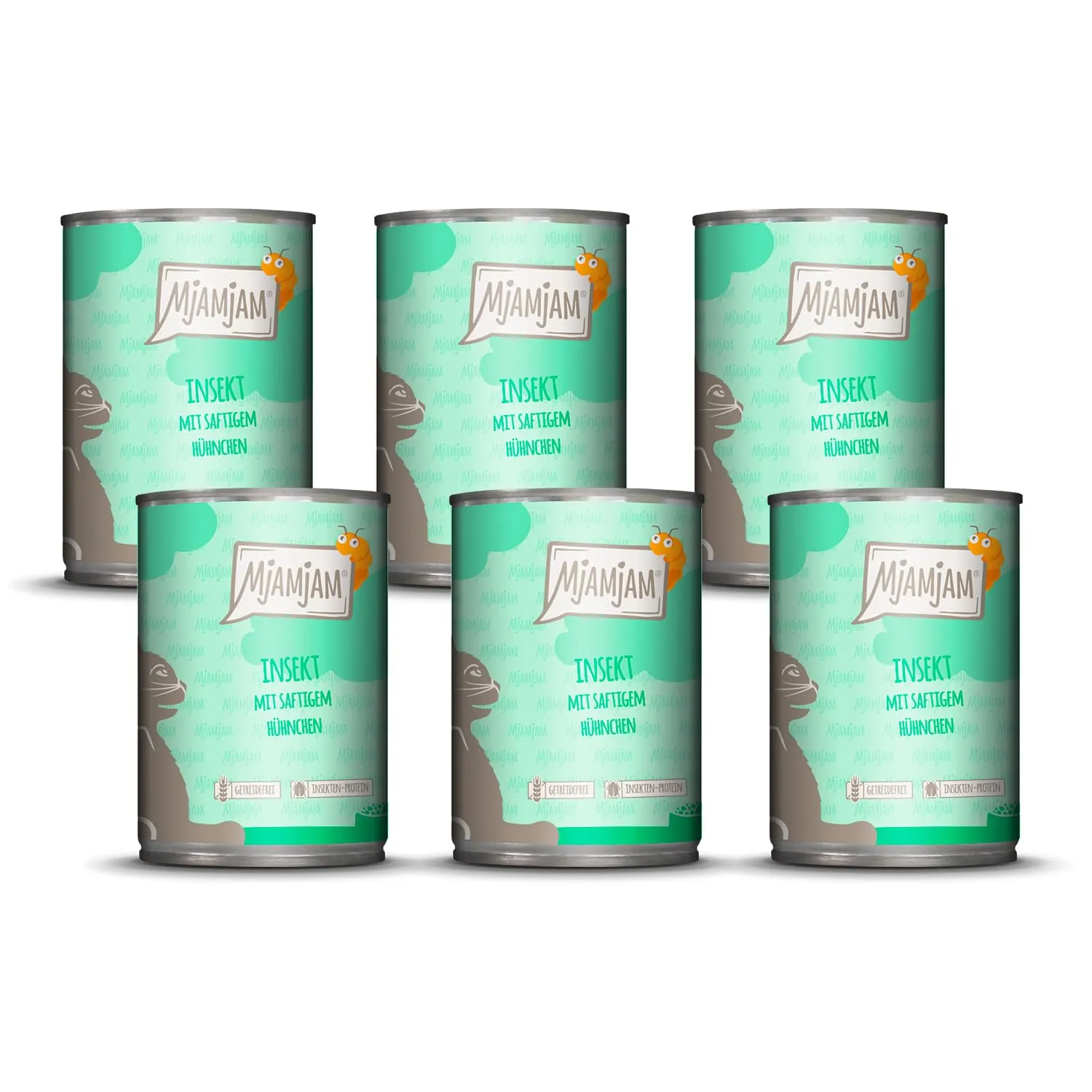MjAMjAM Cibo Umido Premium per Gatti, Insetti con Pollo, Senza Cereali, 6 x 400 g - immagine 1