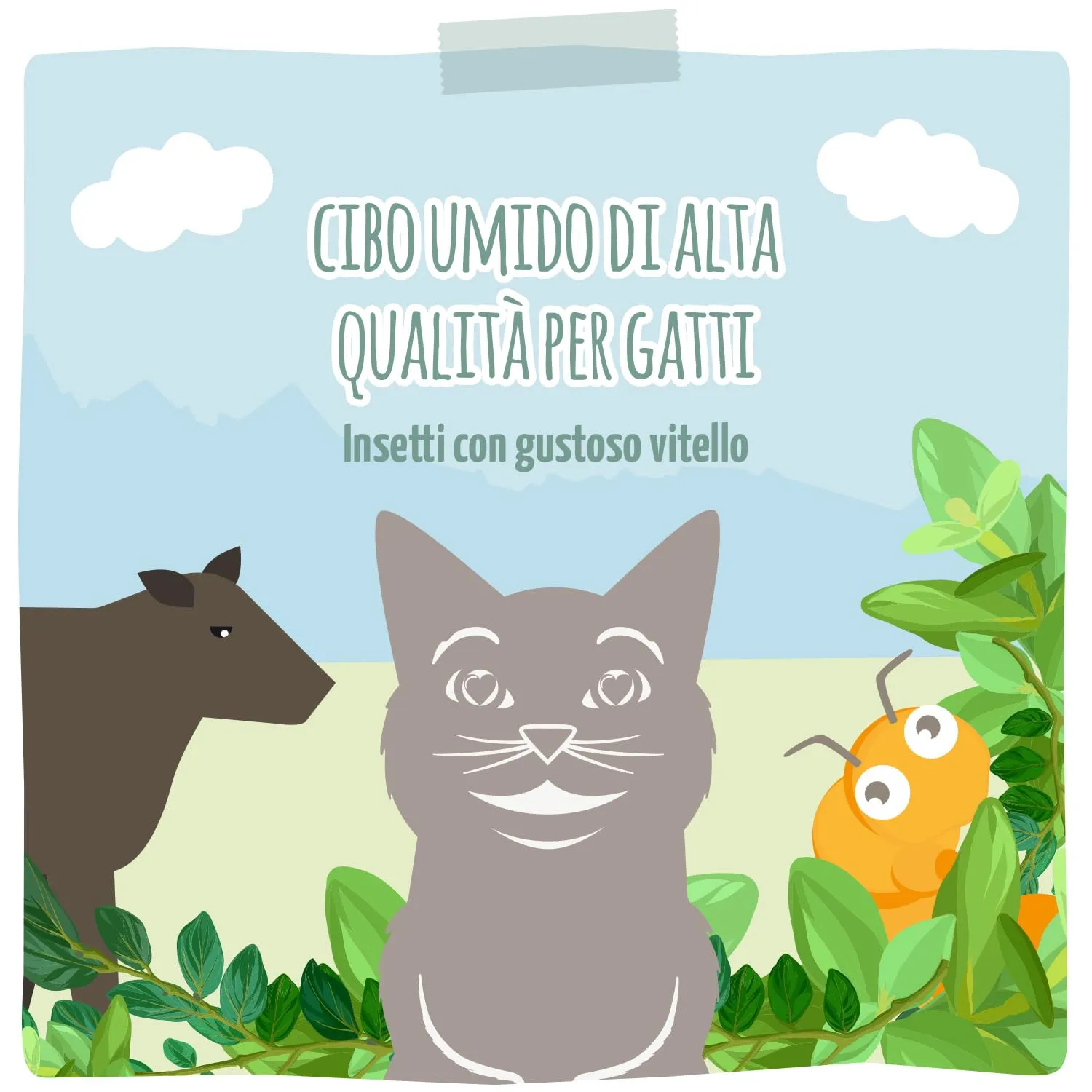 MjAMjAM Cibo Umido Premium per Gatti Insetto con Vitello, Senza Cereali, 6 x 400 g - immagine 5