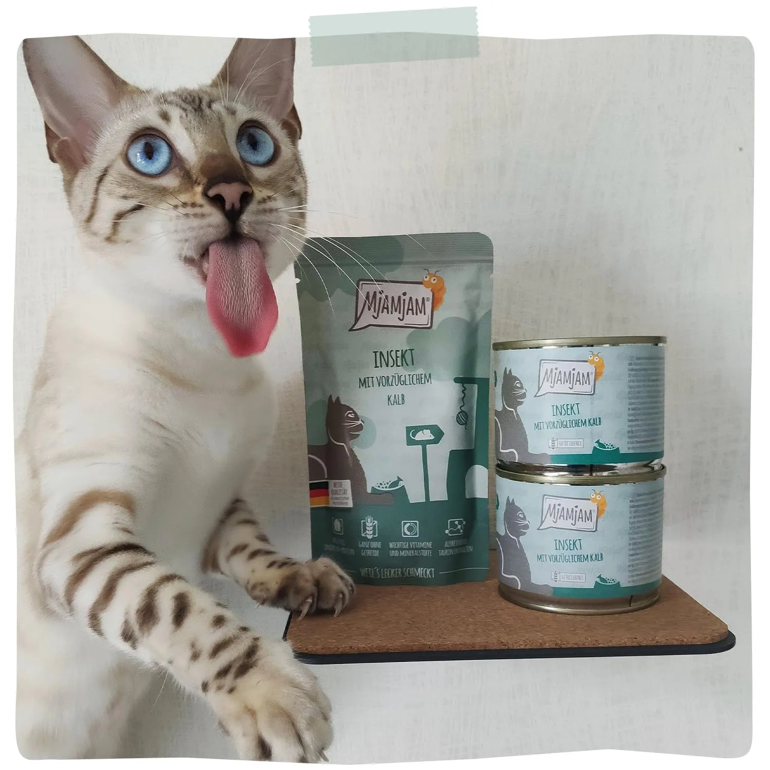 MjAMjAM Cibo Umido Premium per Gatti Insetto con Vitello, Senza Cereali, 6 x 400 g - immagine 6