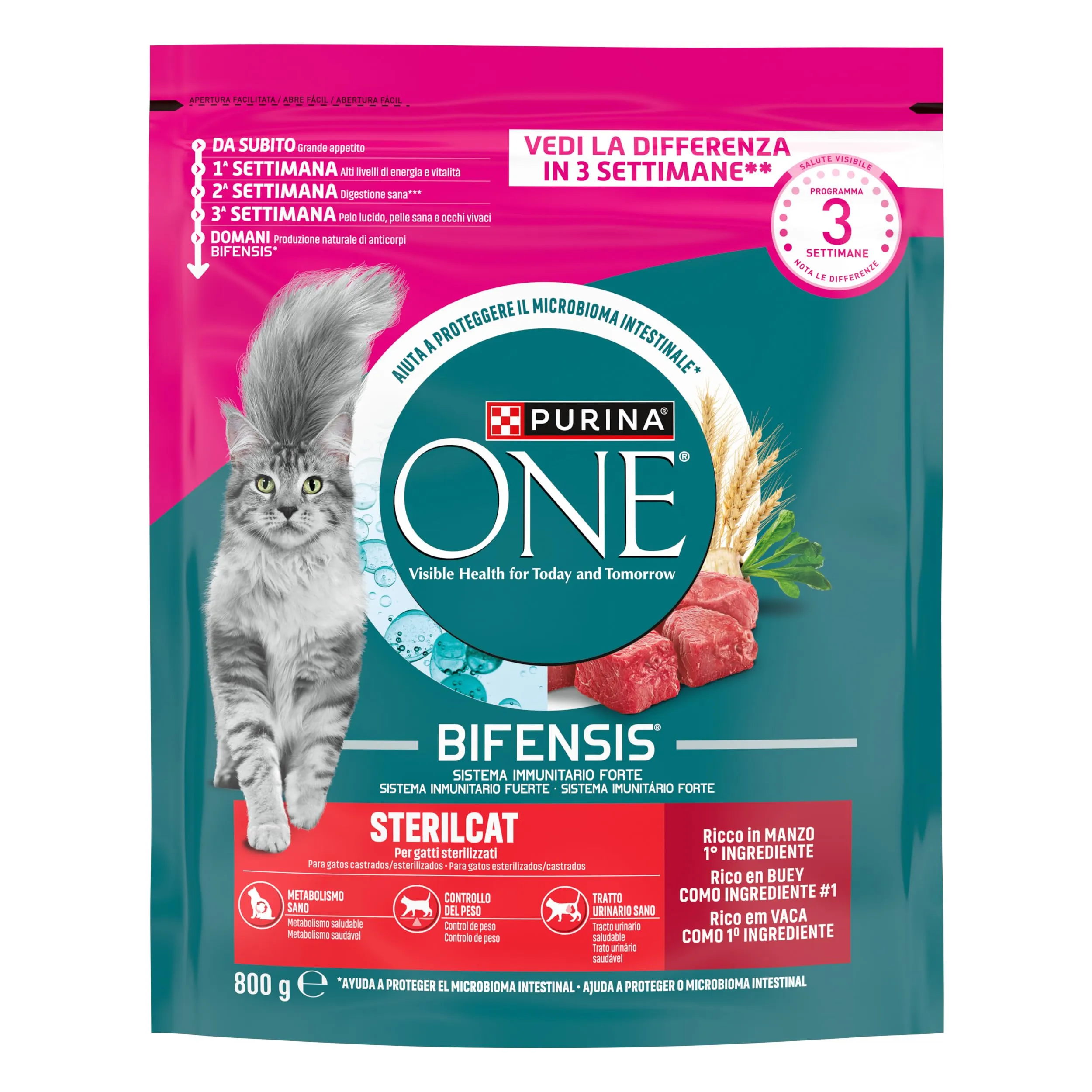Purina One Bifensis Sterilcat Crocchette Gatti Adulti, 8 x 800g - immagine 2