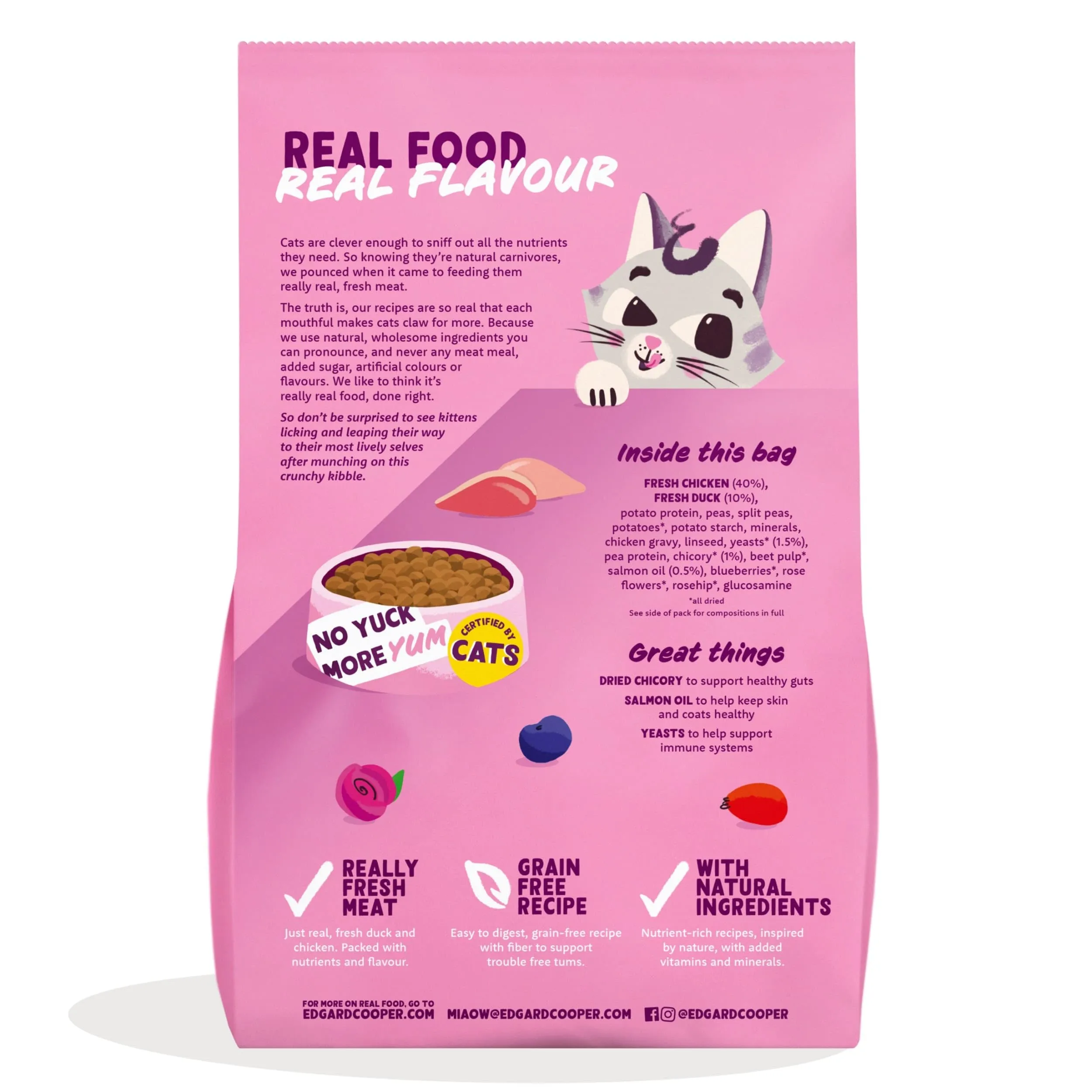 Edgard & Cooper Crocchette per Gattini Anatra e Pollo Fresco, Senza Cereali, 2kg - immagine 8