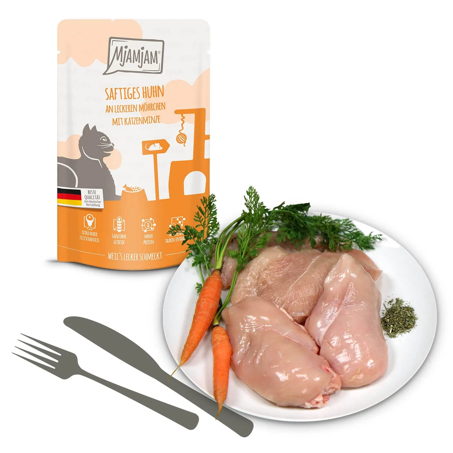 MjAMjAM Cibo Umido Premium per Gatti Senza Cereali, 12 x 125 g - immagine 2