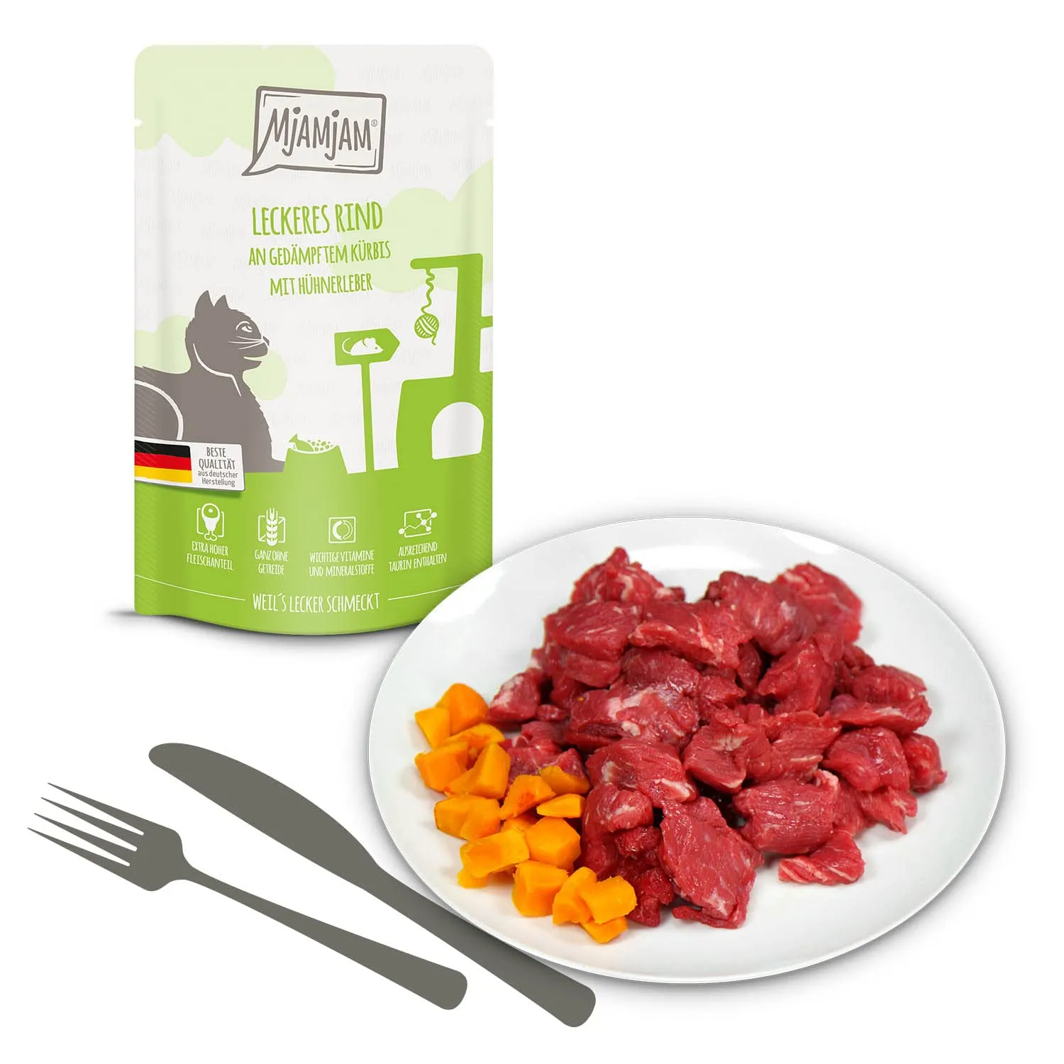 MjAMjAM Cibo Umido Premium per Gatti Senza Cereali, 12 x 125 g - immagine 4
