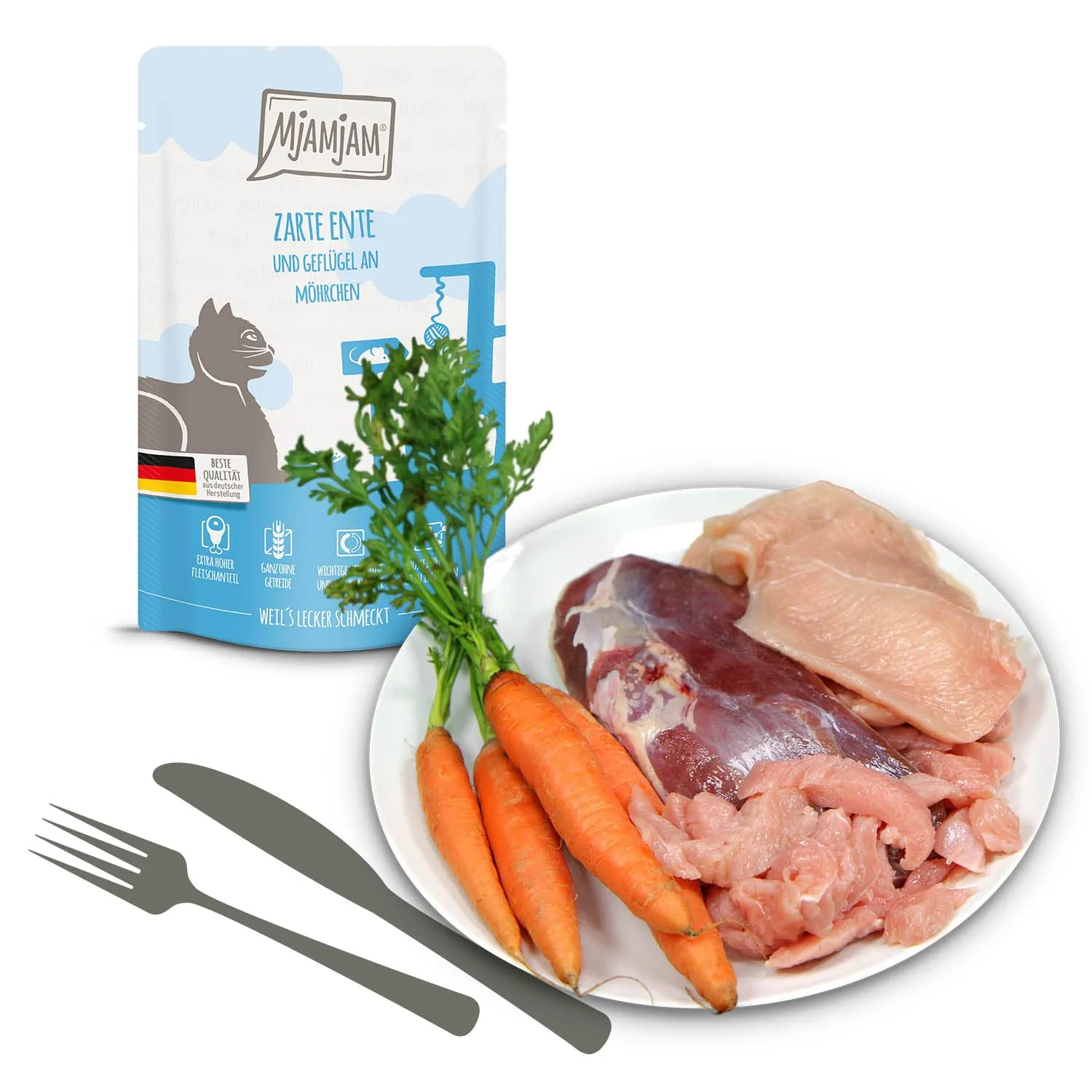 MjAMjAM Cibo Umido Premium per Gatti Senza Cereali, 12 x 125 g - immagine 6