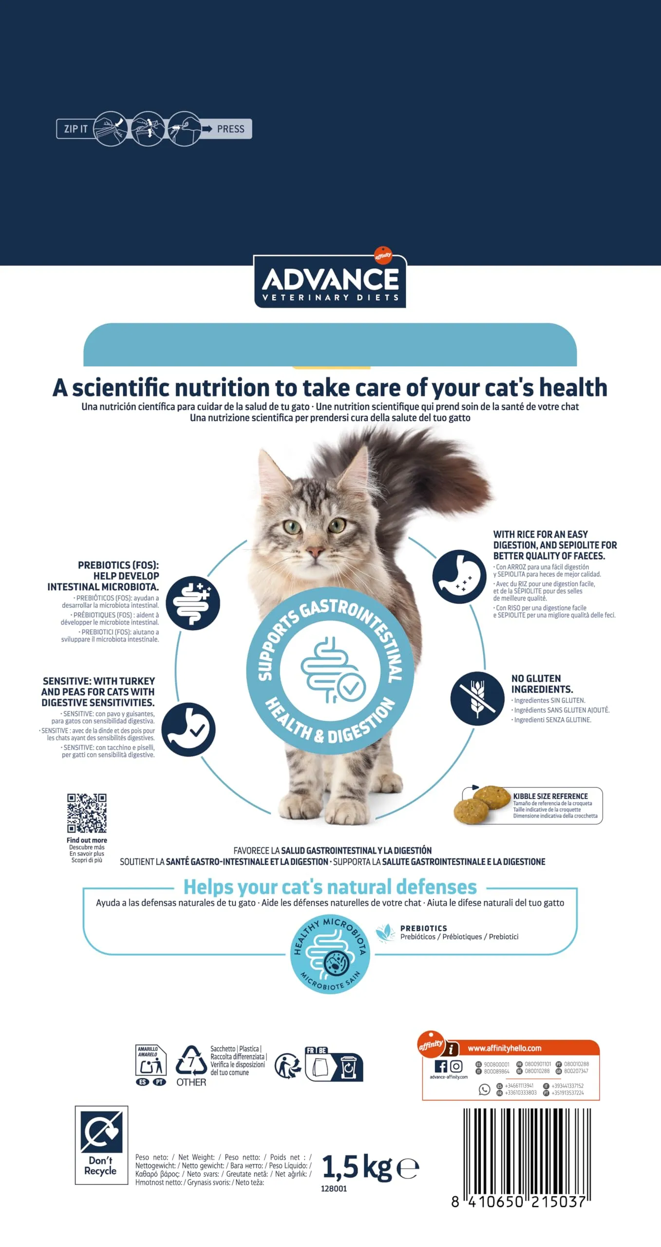 Affinity Advance Veterinary Diets Gastroenteric Sensitive Cat Food, 1.5kg - immagine 4