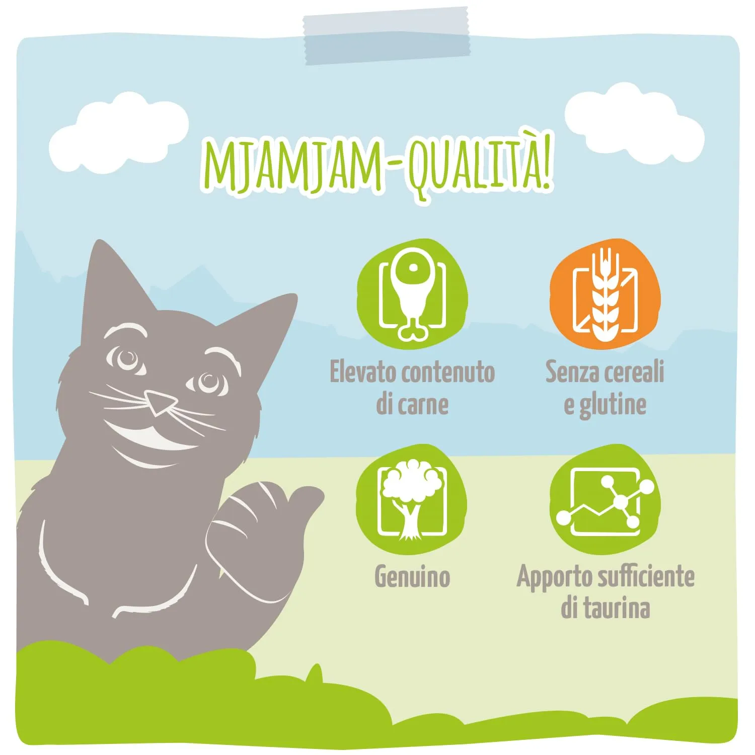 MjAMjAM Cibo Umido Premium per Gatti, Mix II: Pollo e Zucca, Tacchino, Anatra e Pollame, senza cereali, 6 x 400 g - immagine 4
