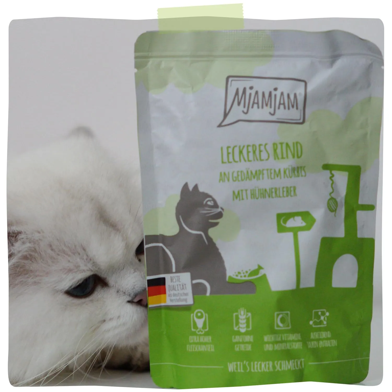 MjAMjAM cibo umido per gatti manzo con zucca al vapore, senza cereali, 6 x 800 g - immagine 6