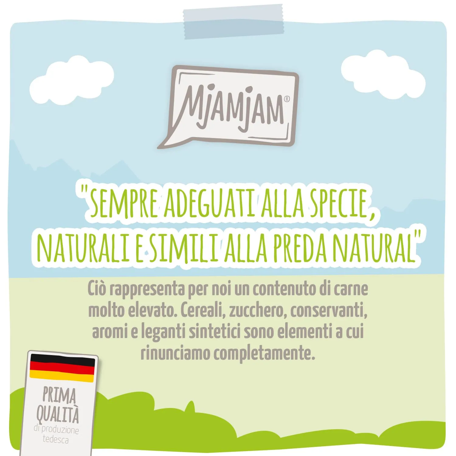 MjAMjAM Cibo umido premium per gatti, Mix II: pollo e zucca, tacchino, anatra e pollame, senza cereali, 6 x 800 g - immagine 3