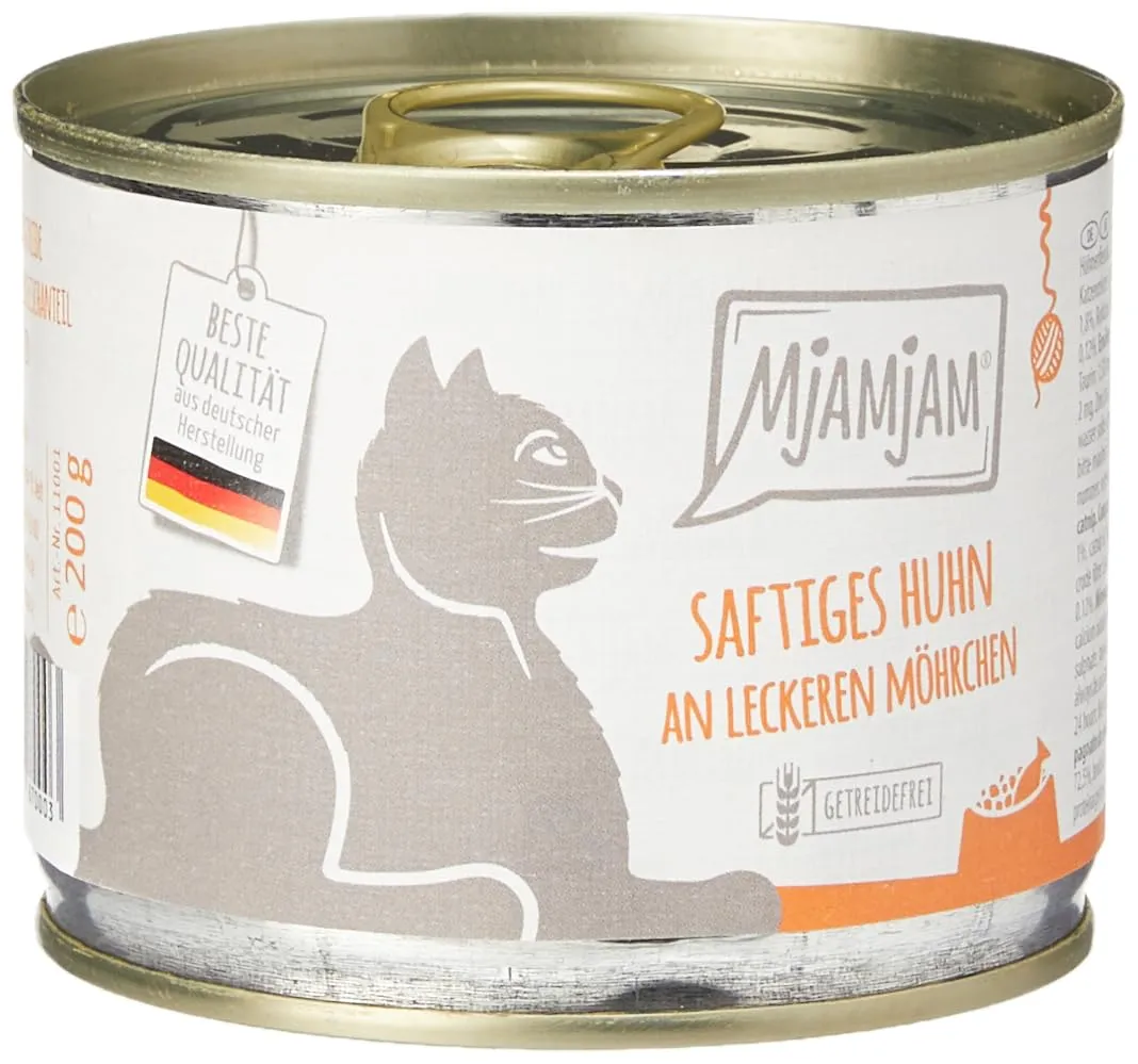 MjAMjAM Cibo Umido per Gatti Pollo e Carote, Senza Cereali, 6 x 200 g - immagine 4