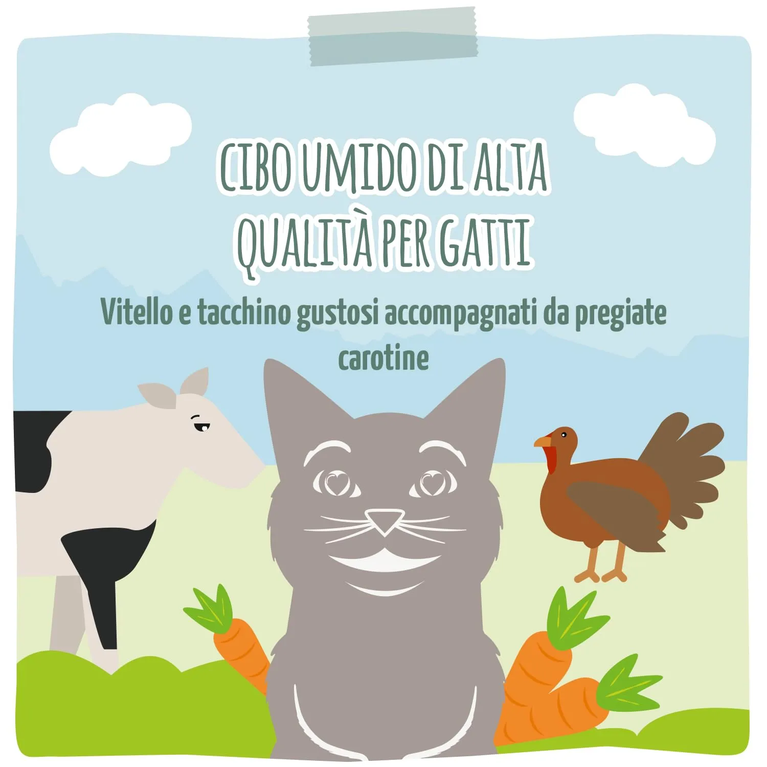 MjAMjAM Cibo Umido per Gatti Vitello e Tacchino con Carote, Senza Cereali, 6 x 800 g - immagine 7