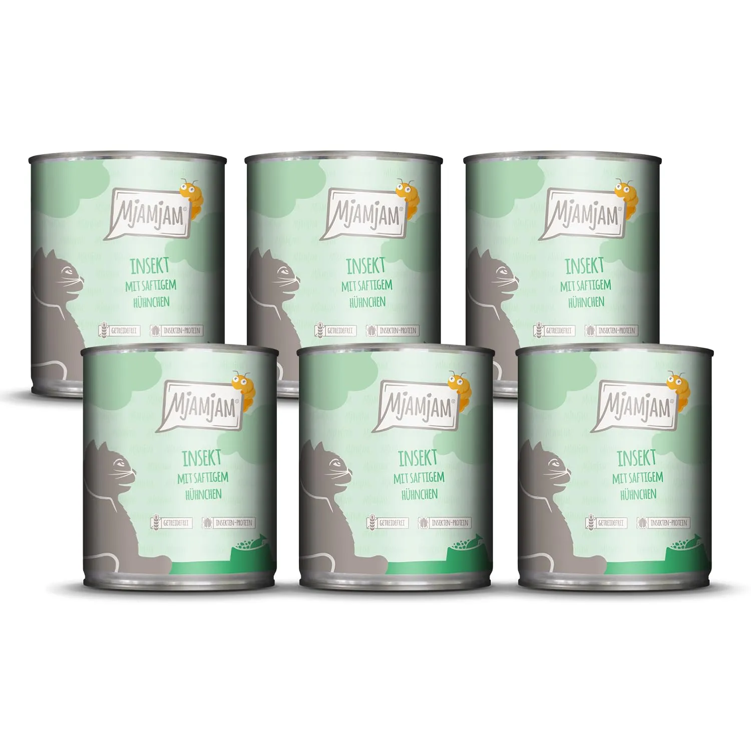 MjAMjAM Cibo Umido per Gatti Insetti con Pollo, Senza Cereali, 6 x 800 g - immagine 1