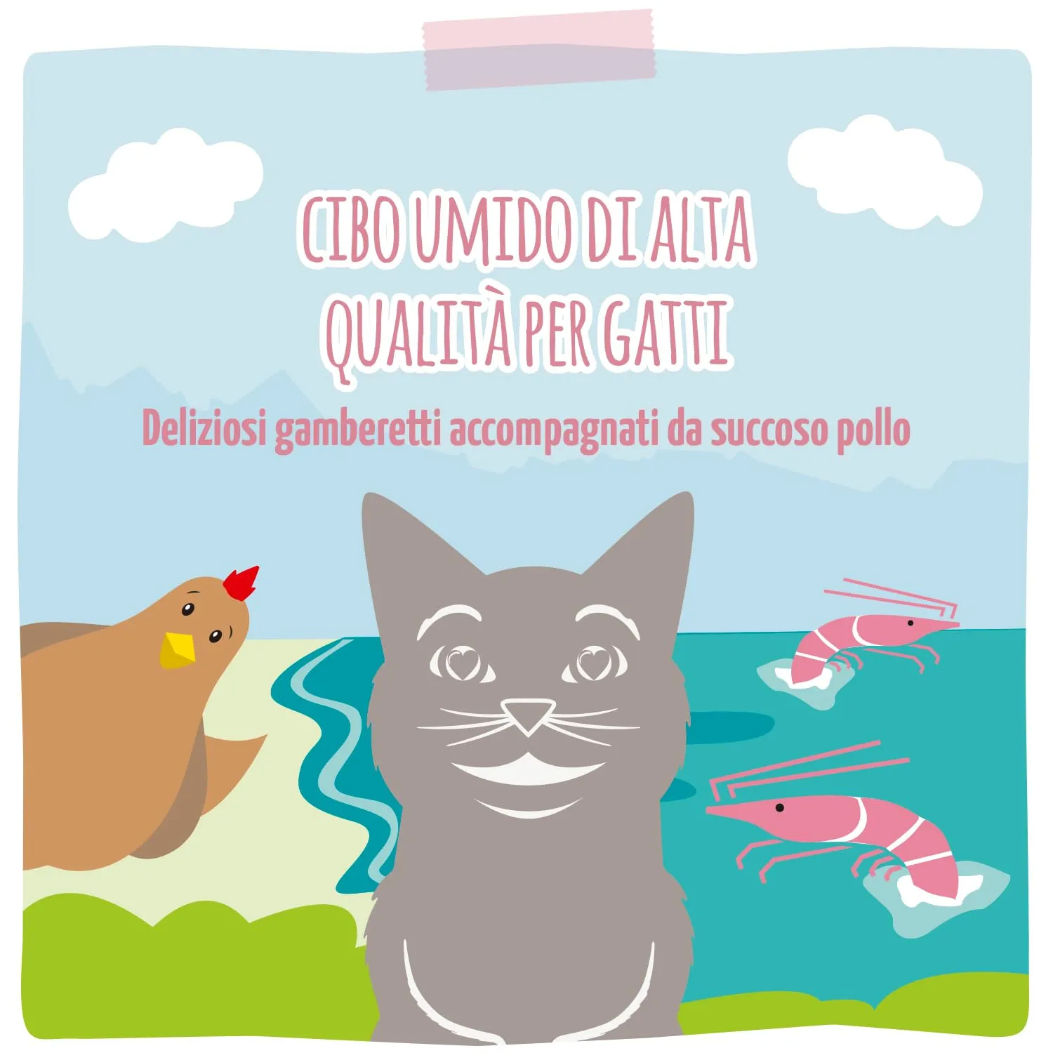 MjAMjAM Cibo Umido Premium per Gatti Gamberetti e Pollo Senza Cereali, 6 x 800 g - immagine 6
