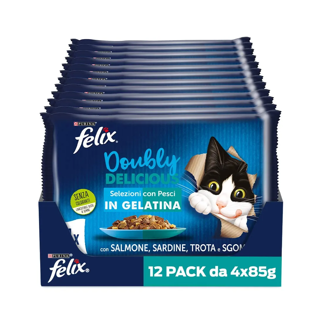 Felix Le Ghiottonerie Cibo Umido per Gatti Adulti, 48 Bustine da 85g - immagine 1