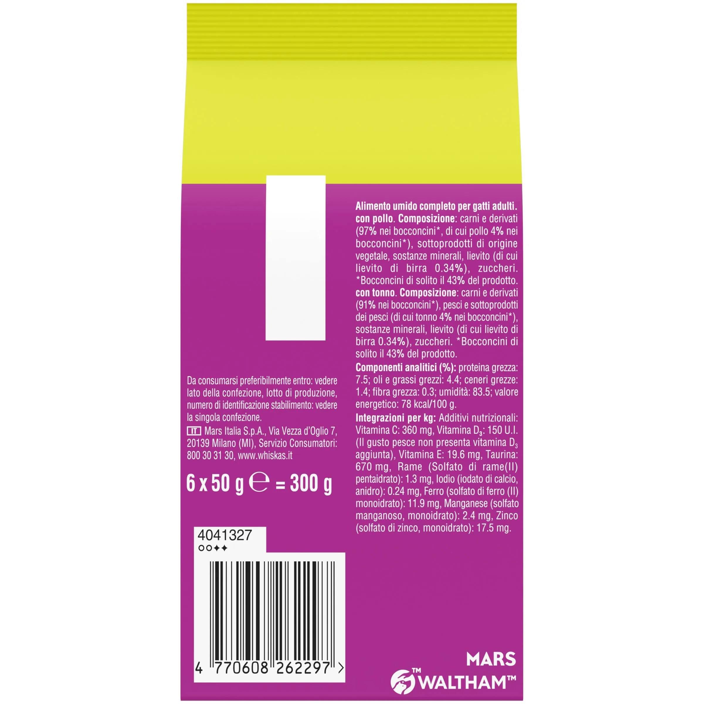 Whiskas Pranzetti Cibo Umido per Gatti Adulti in Salsa, Selezione Carne e Pesce, 12 Confezioni da 6 Vaschette da 50 g (3,6 kg) - immagine 3