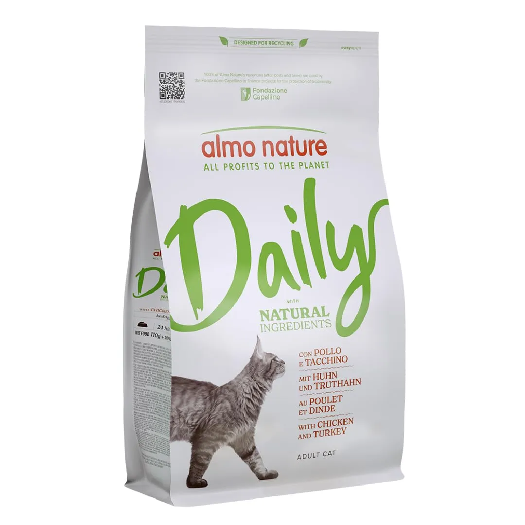 Almo Nature Daily Maintenance, Crocchette per Gatti Adulti con Pollo e Tacchino, 1.2 kg - immagine 1