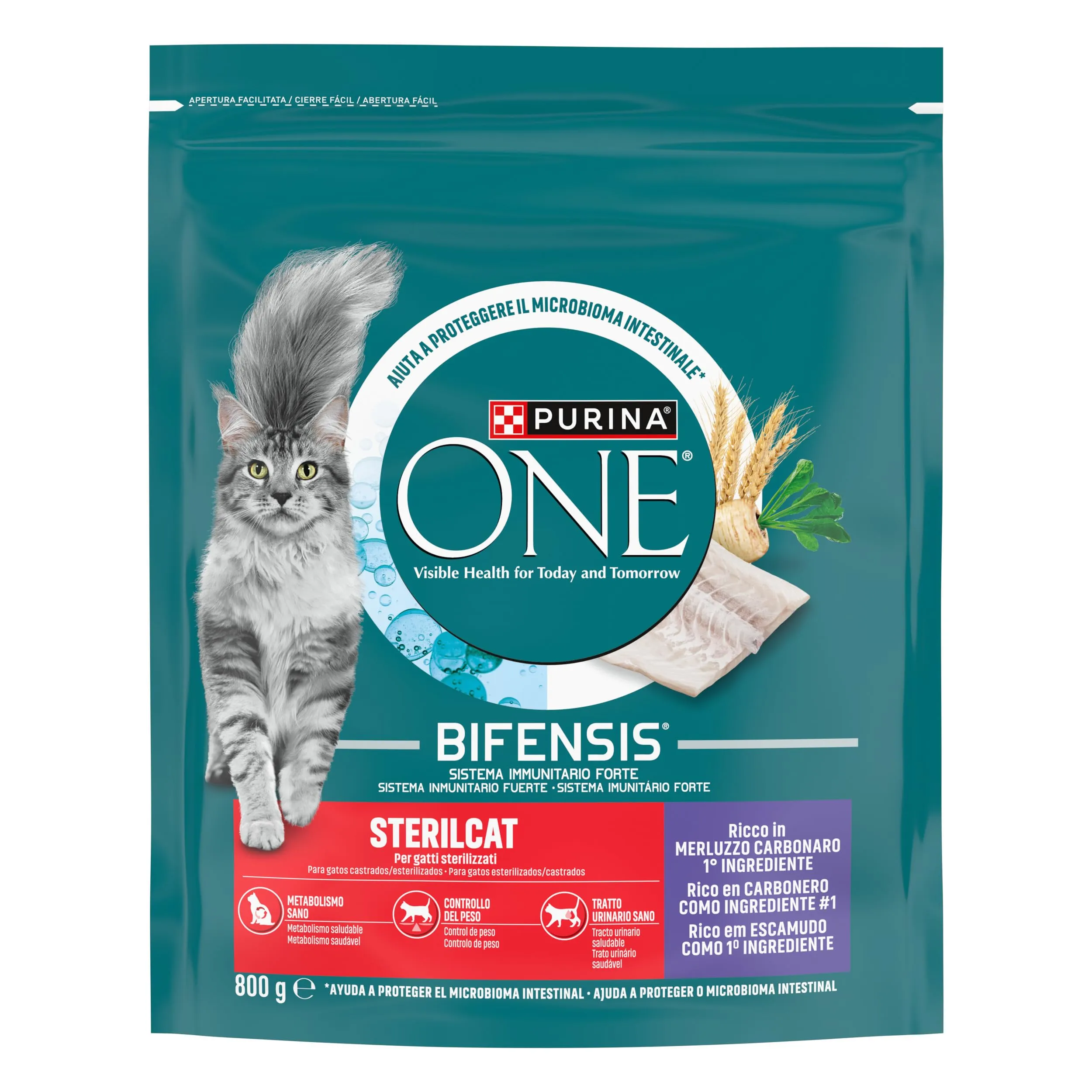 Purina ONE Bifensis Sterilcat Crocchette per Gatti Adulti Sterilizzati con Merluzzo, 8 x 800g - immagine 2