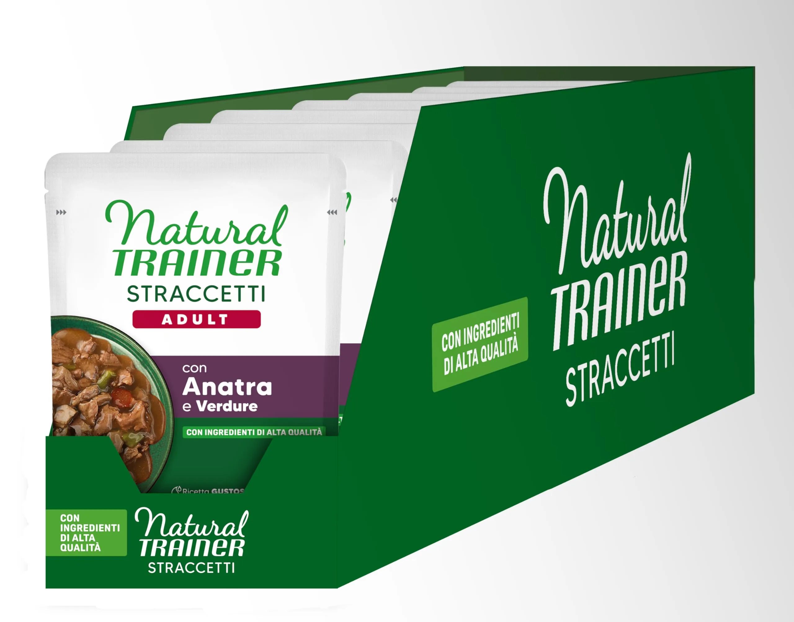 Trainer Natural Straccetti Cibo Umido per Gatti Adulti, Bocconcini in salsa con Anatra, 22 x 85g - immagine 1