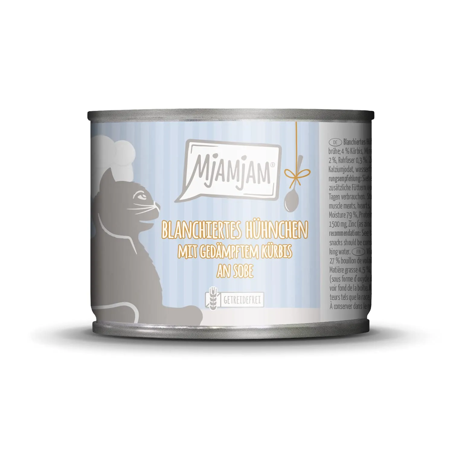 MjAMjAM Cibo Umido per Gatti Pollo Sbollentato con Zucca al Vapore e Salsa, Senza Cereali, 6 x 185 g - immagine 2