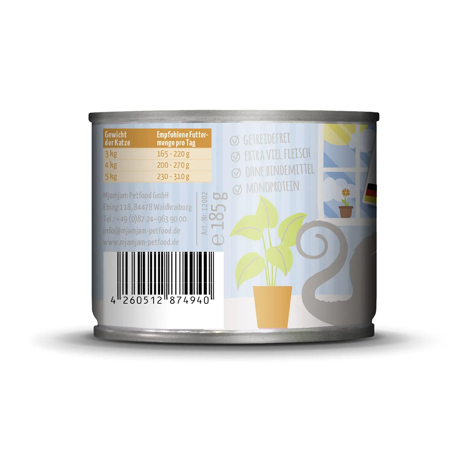 MjAMjAM Cibo Umido per Gatti Pollo Sbollentato con Zucca al Vapore e Salsa, Senza Cereali, 6 x 185 g - immagine 4