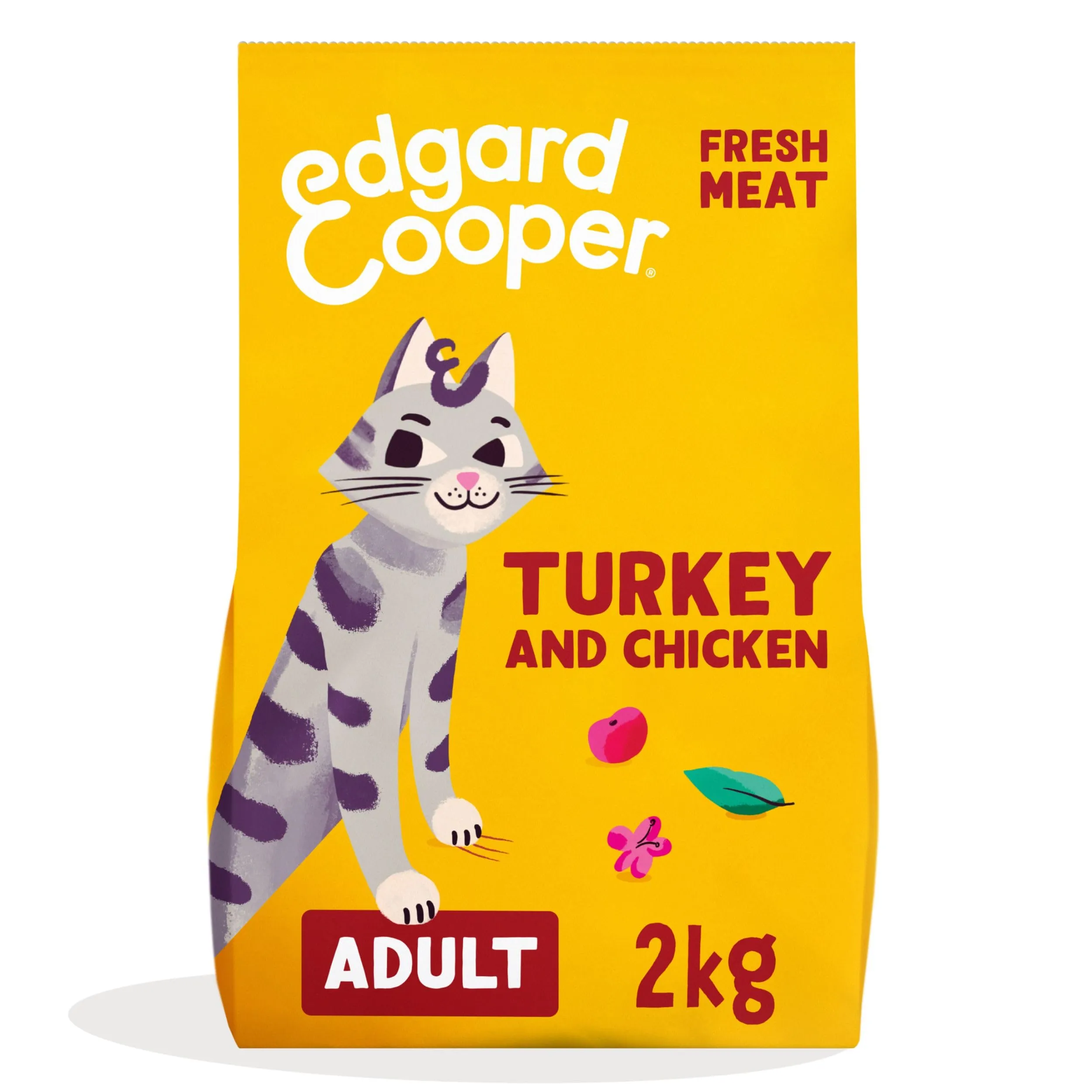 Edgard & Cooper Crocchette per Gatti Tacchino & Pollo Fresco, Senza Cereali, 2kg - immagine 1