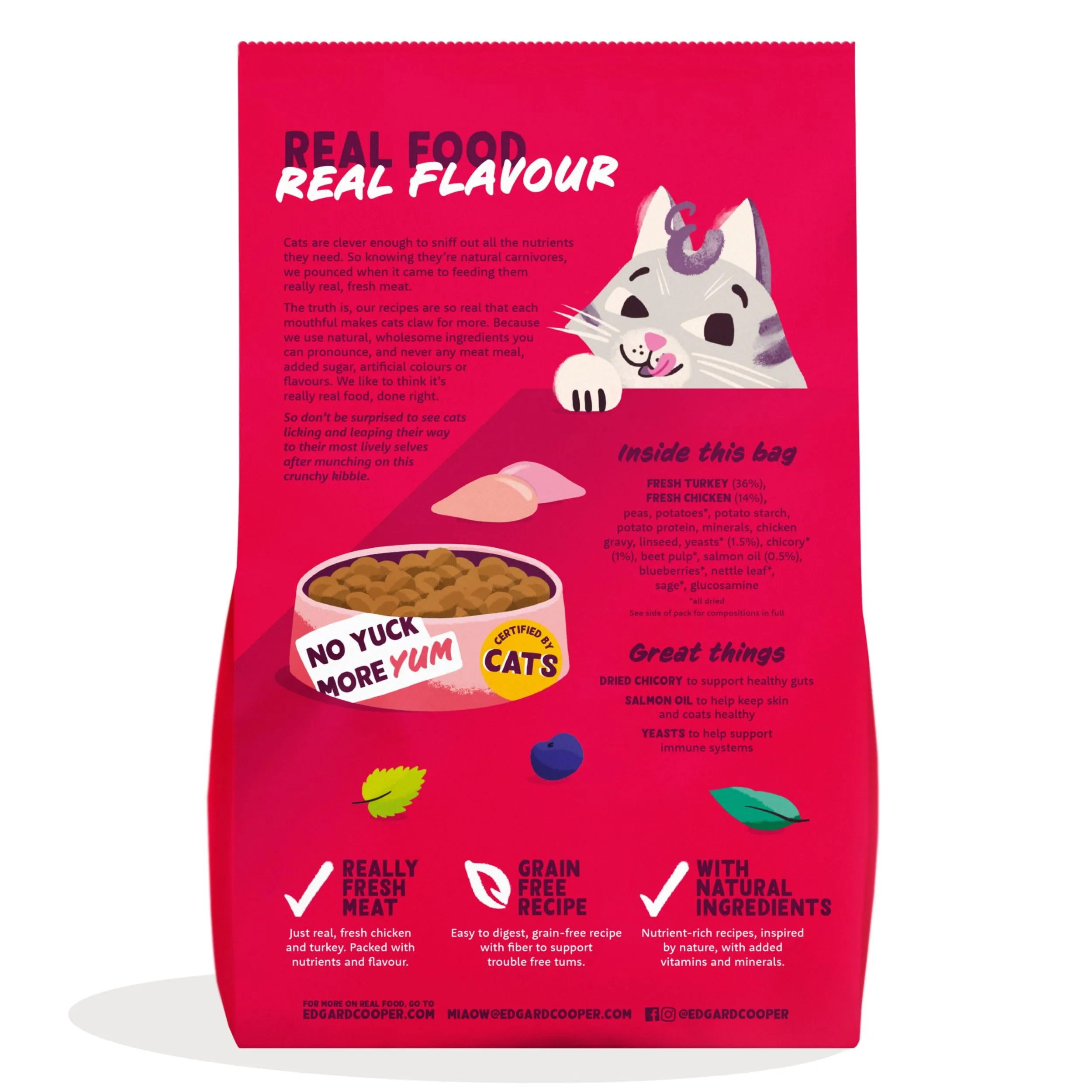 Edgard & Cooper Crocchette per Gatti Anziani, Pollo e Tacchino Fresco, Senza Cereali, 2kg - immagine 8